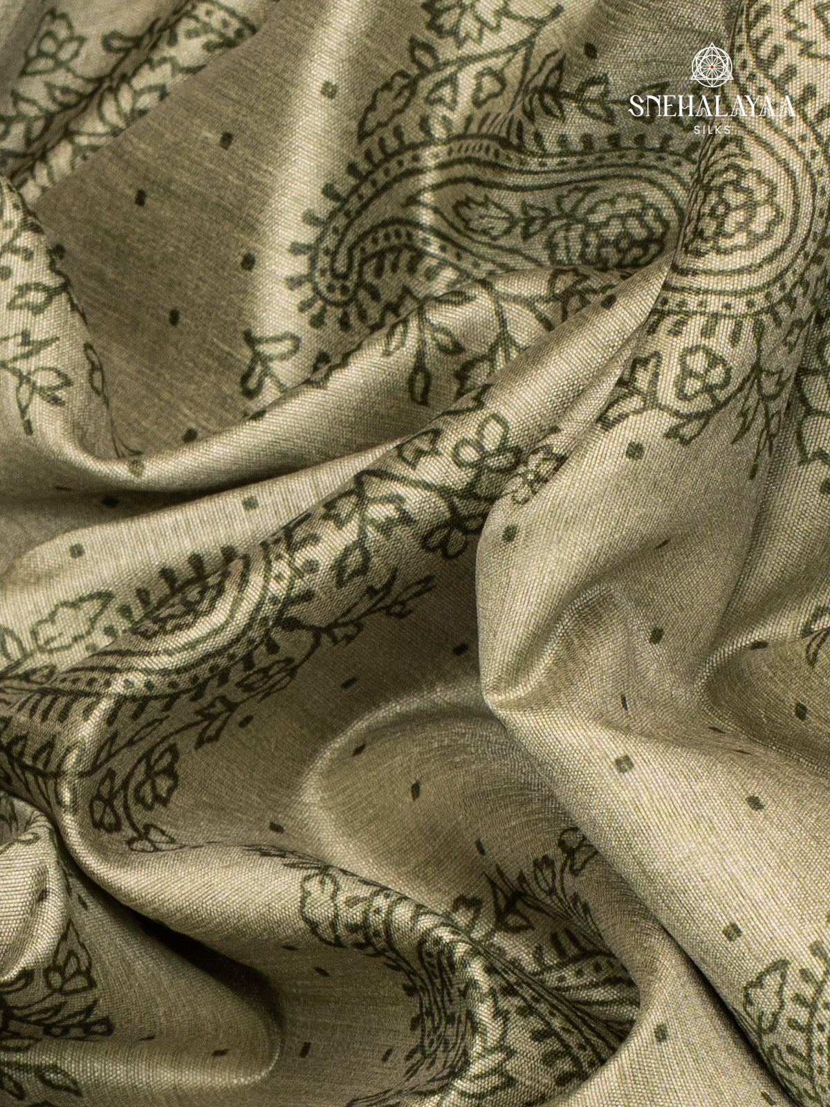 Olive Green Tussar Saree