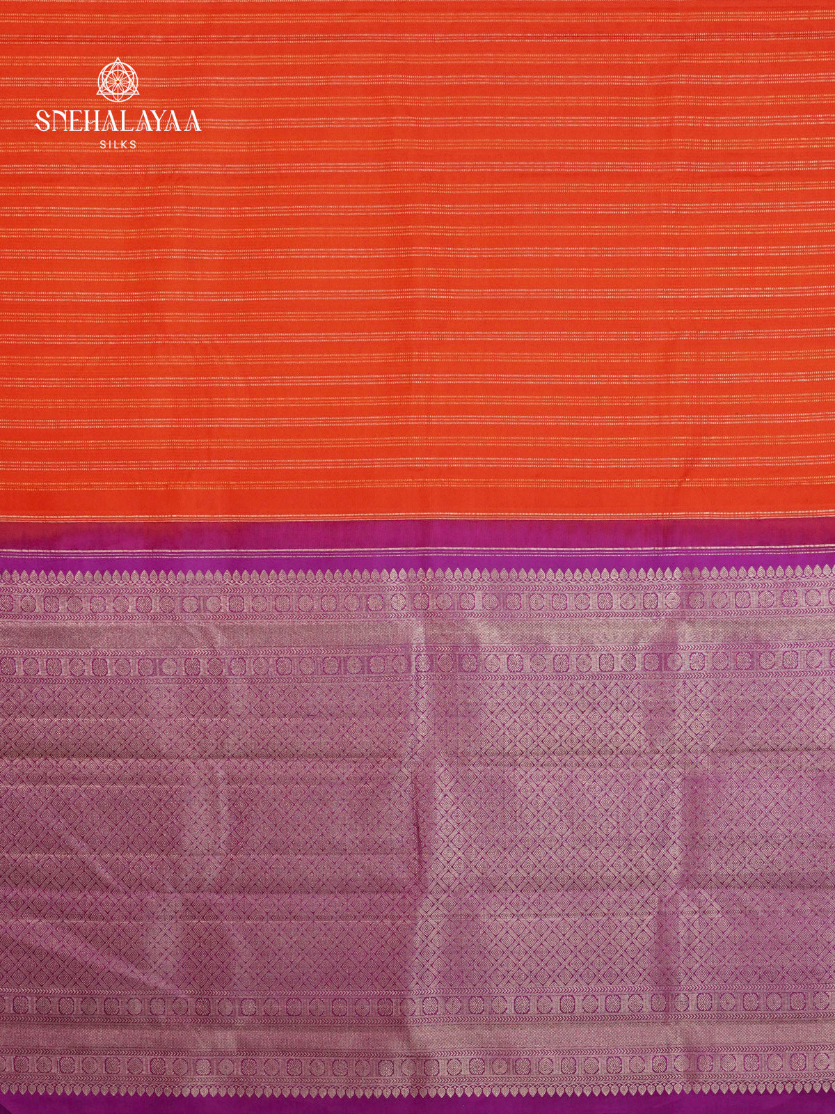 Rust Orange Kanjivaram Silk Saree