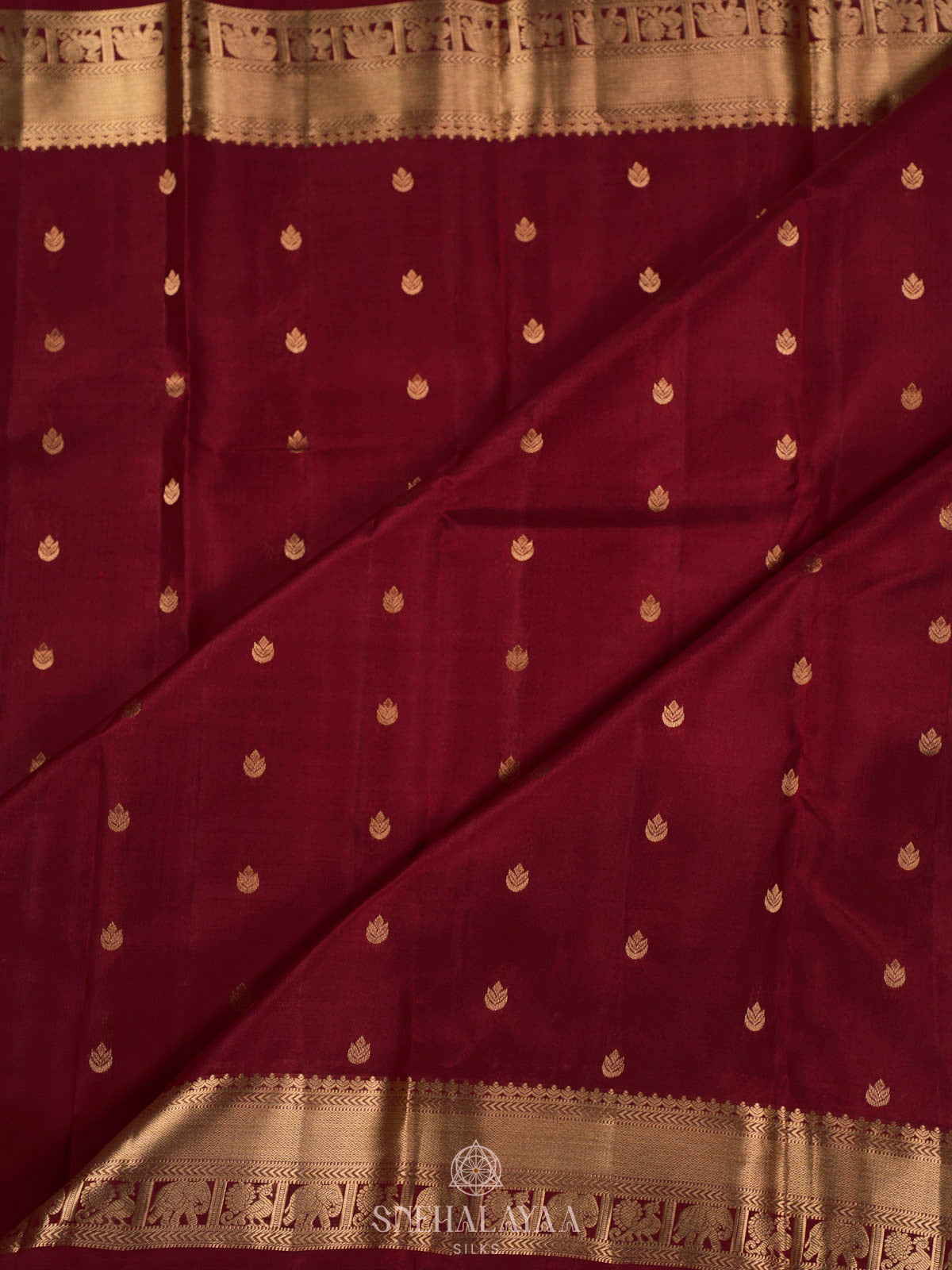 Maroon Kanjivaram silk saree