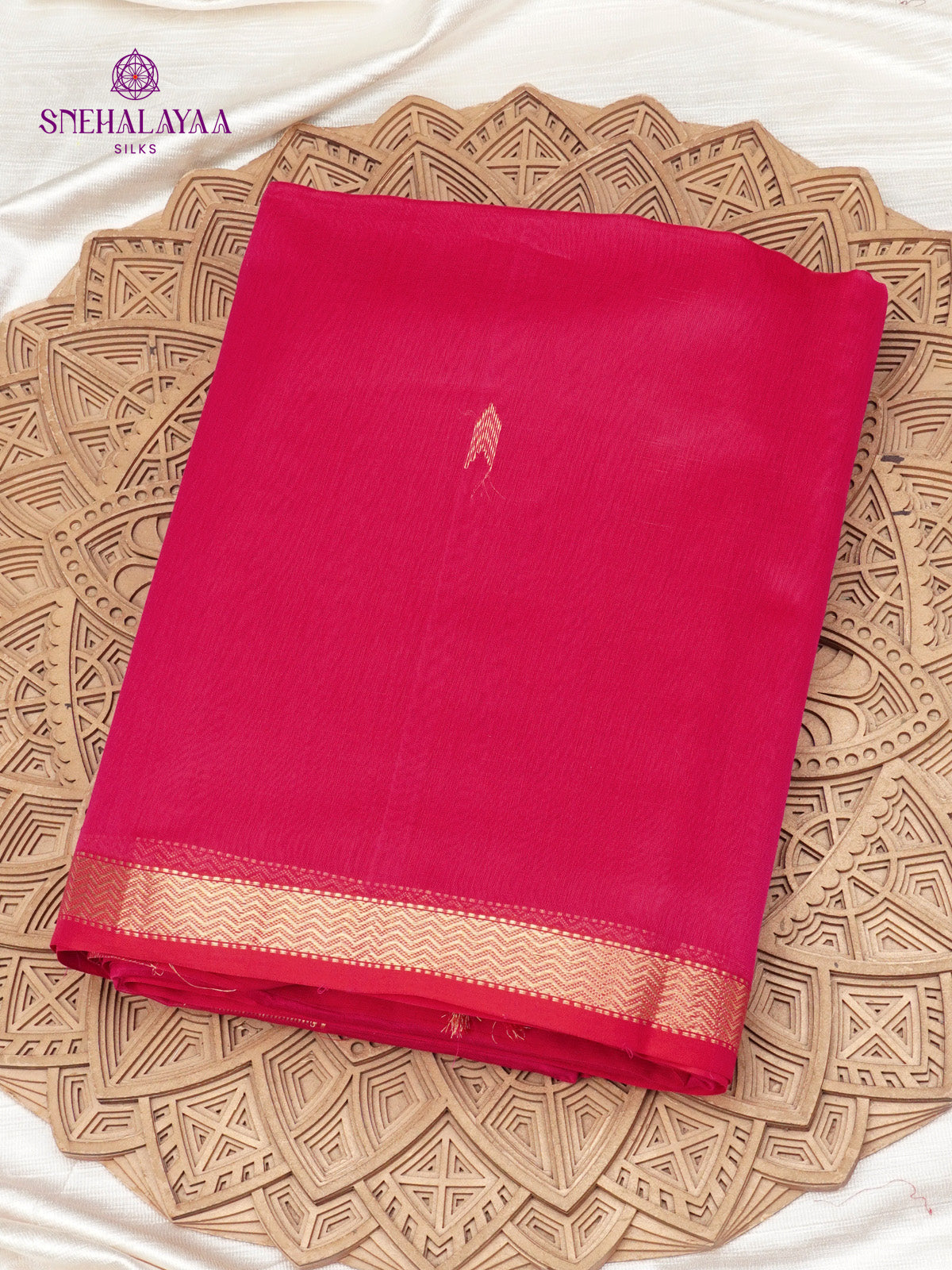 Rani Pink Maheshwari Silk Cotton Saree