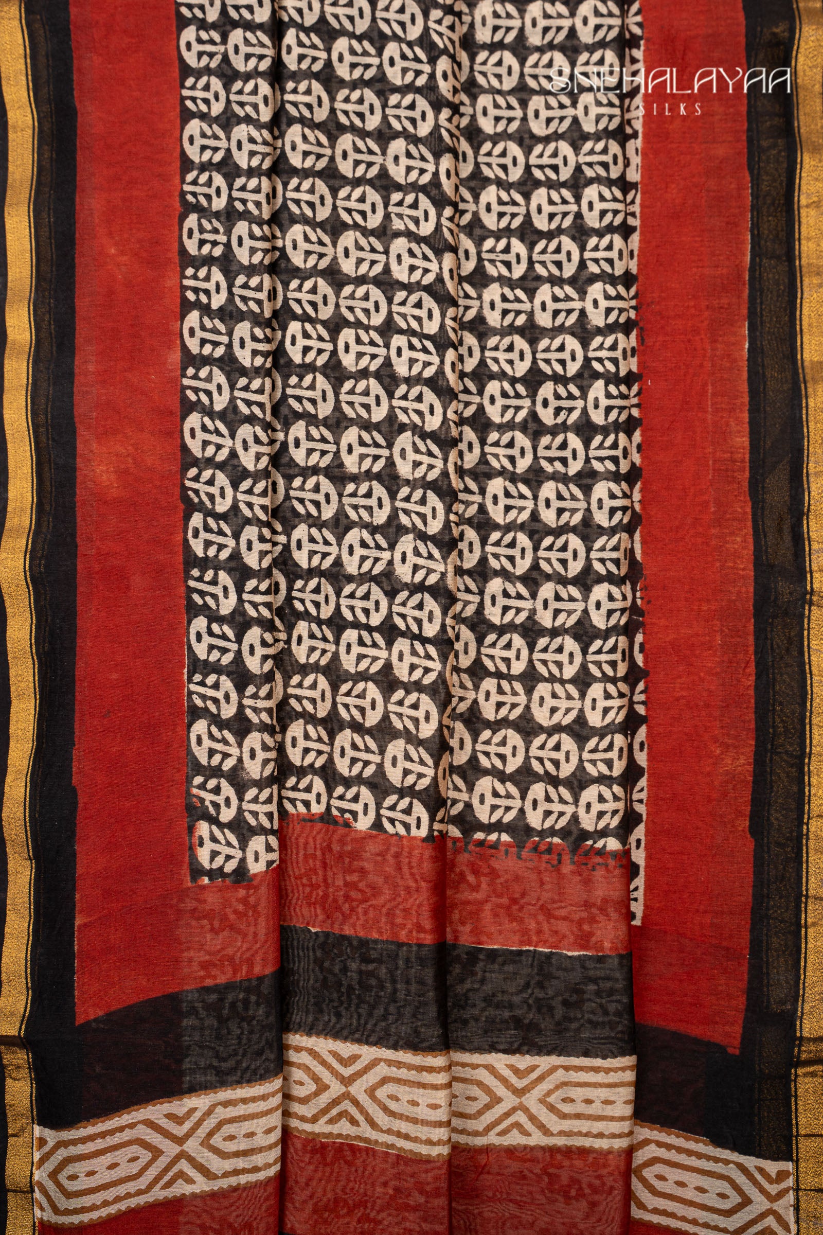 Black Chanderi Saree