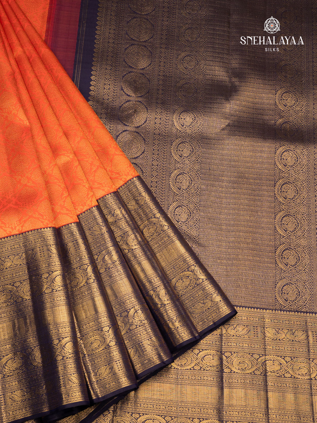 Orange Kanjivaram Silk Saree