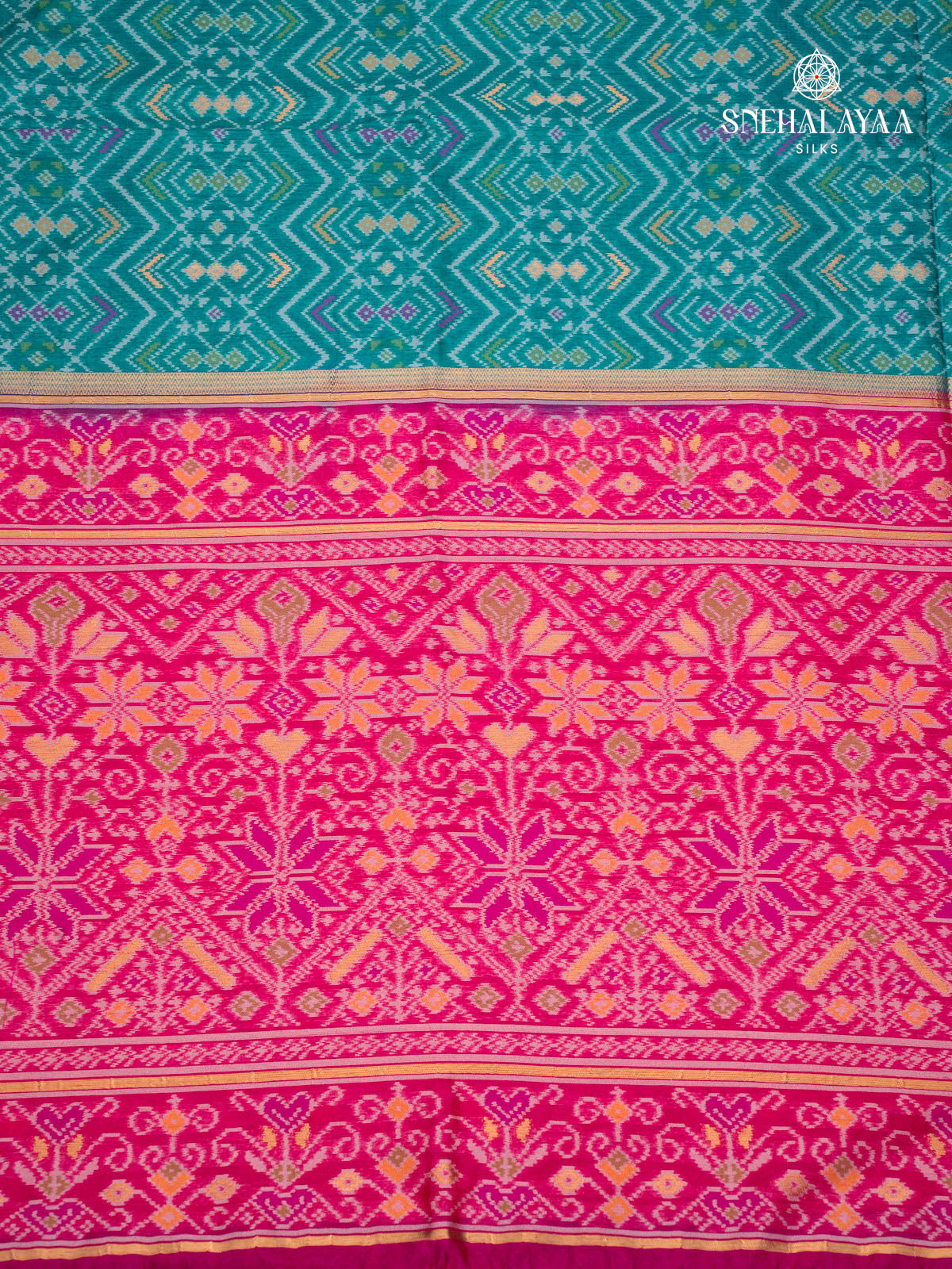 Blue Ikat Silk Saree