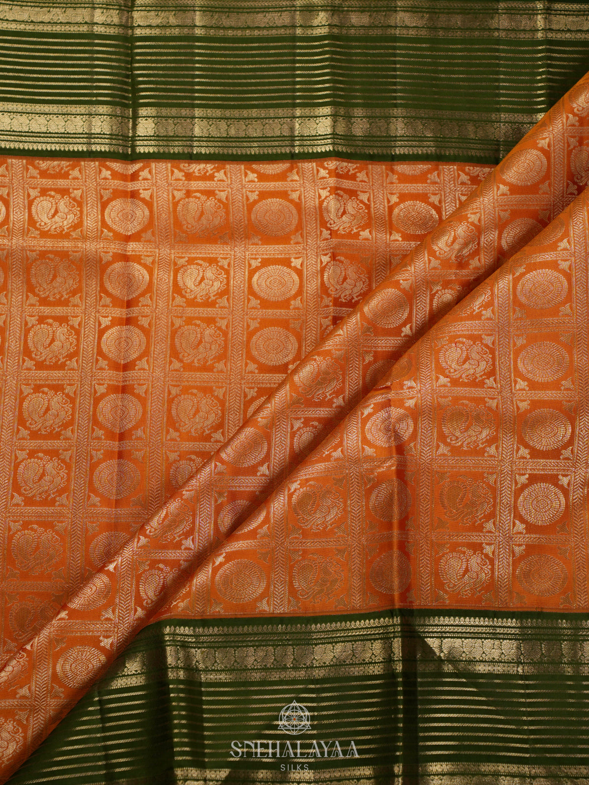 Orange Kanjivaram Silk Saree