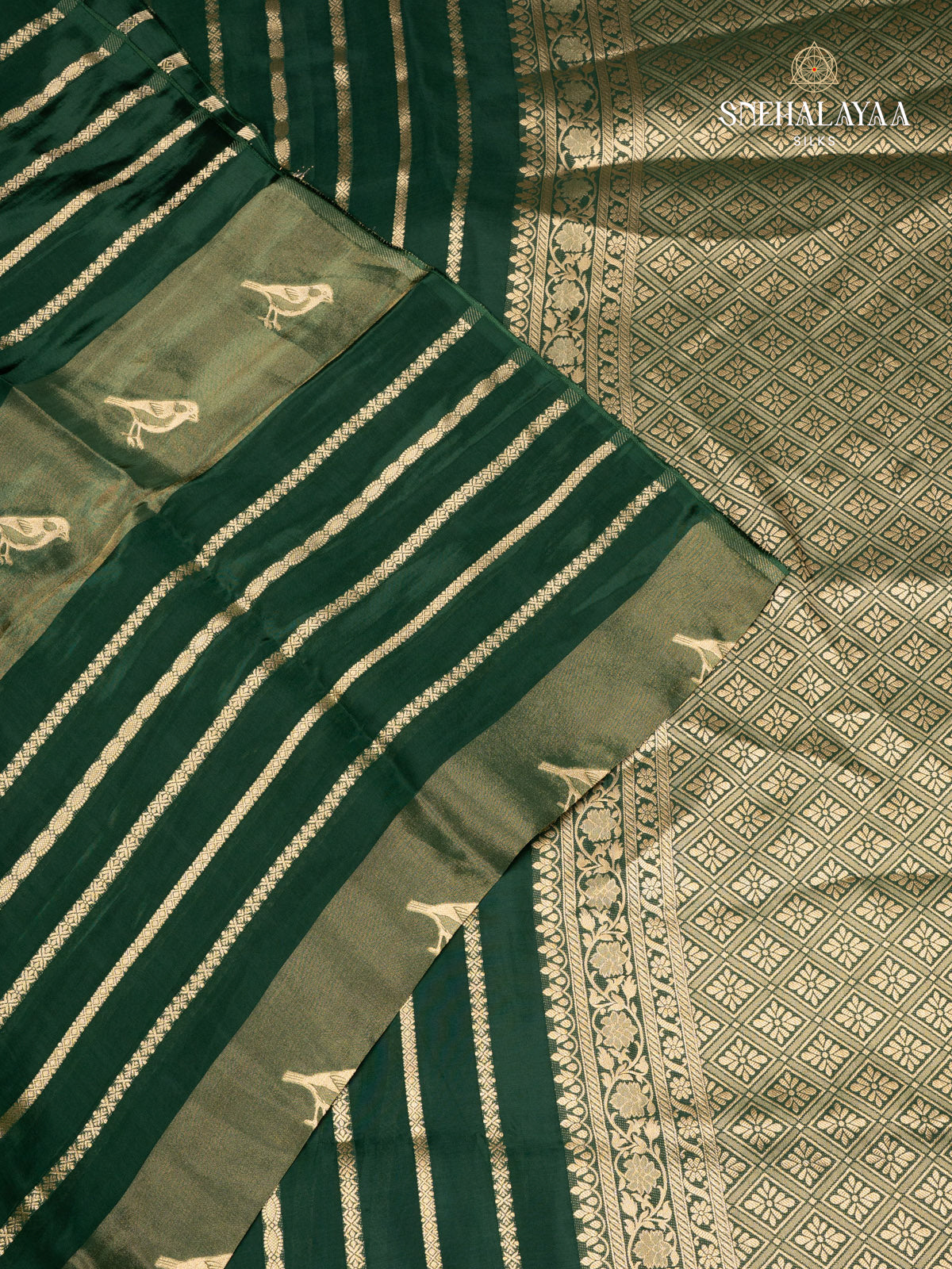 Green Semi Banaras Silk Saree