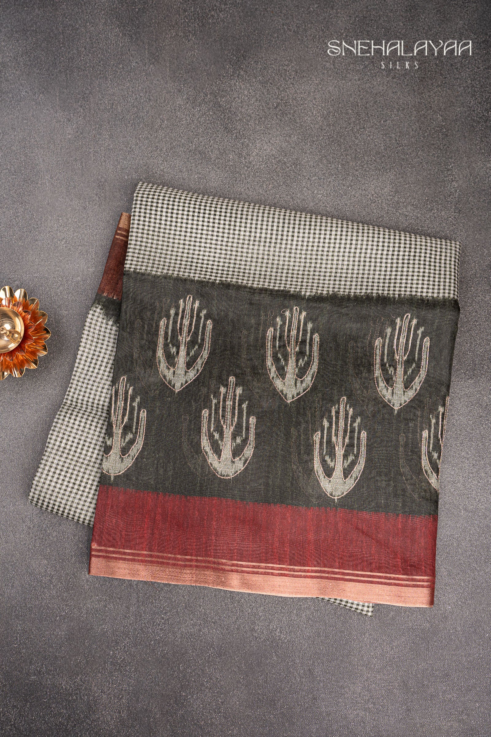 Sage Green Kora Saree