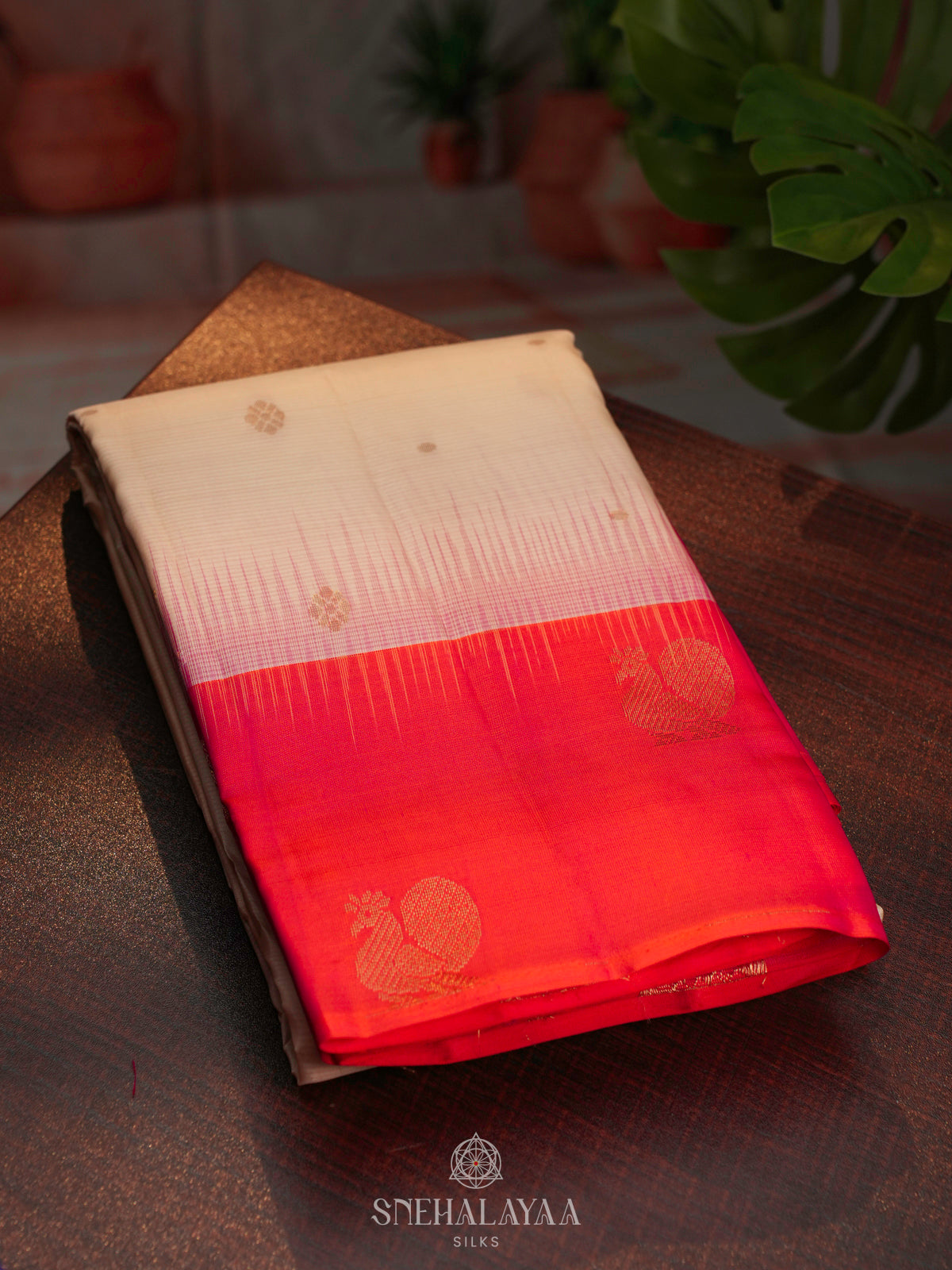 White Kanjivaram Silk Saree