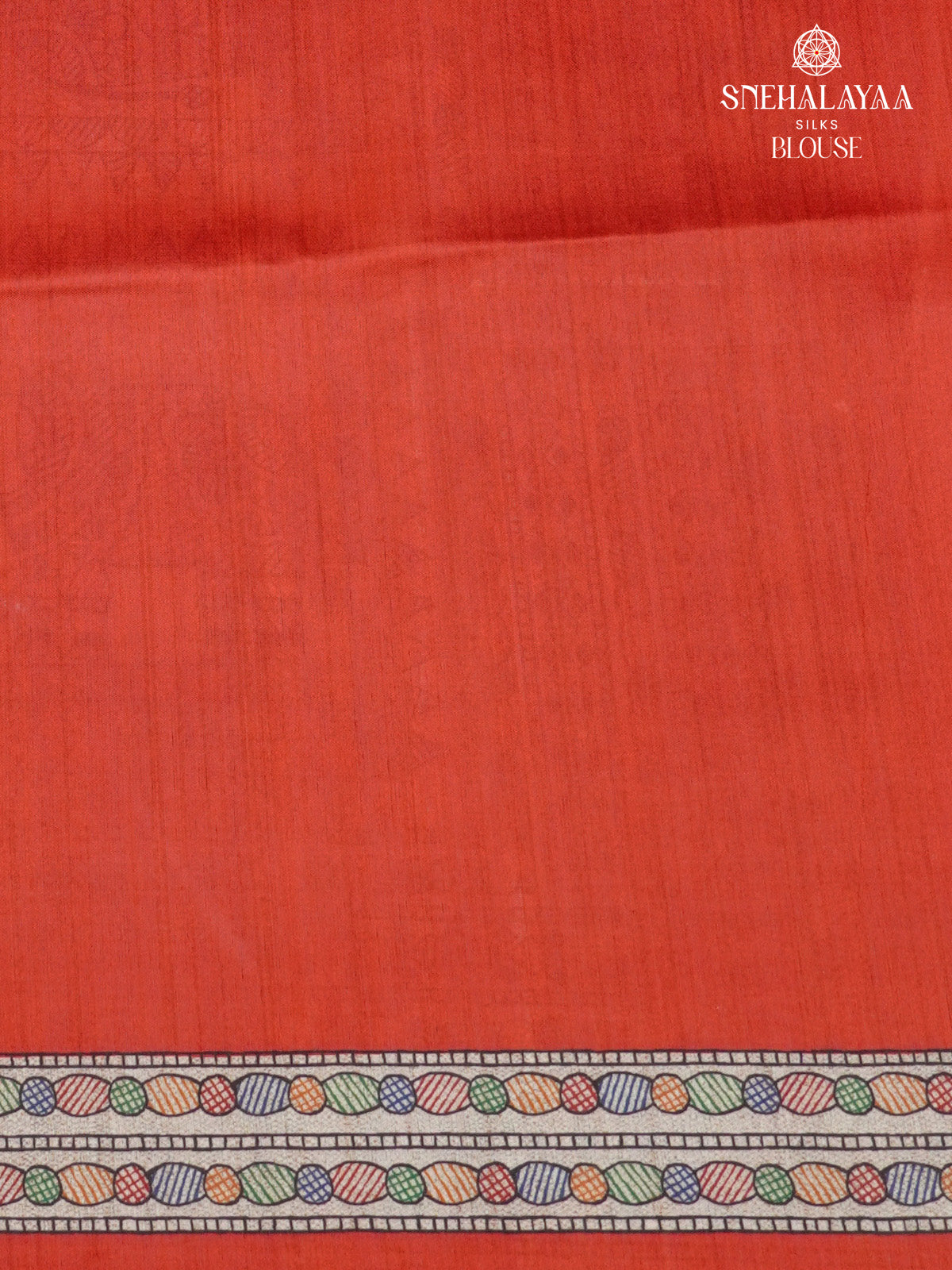 Beige With Red Border Madhubani Saree
