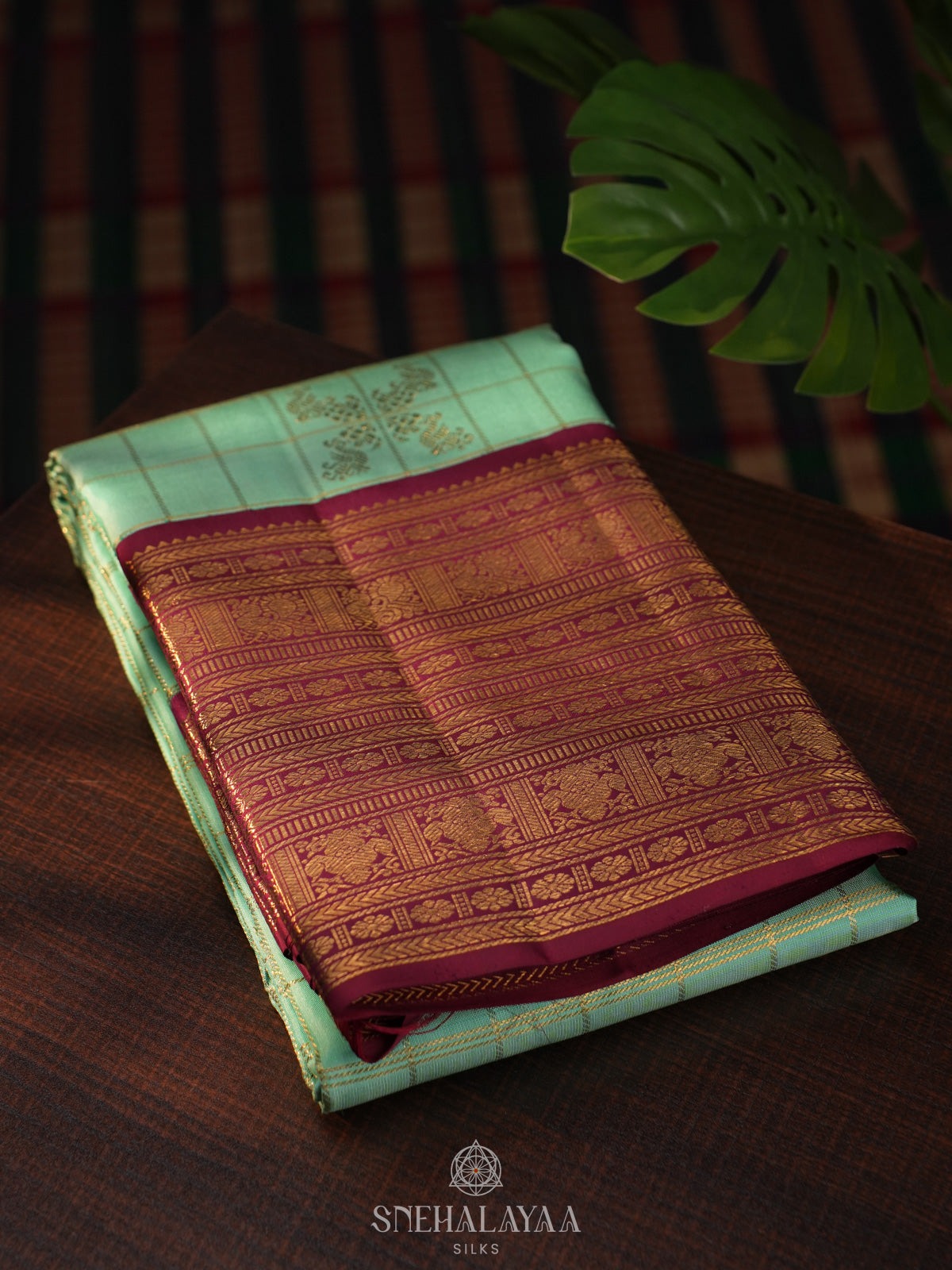 Teal Green Kanjivaram Silk Saree