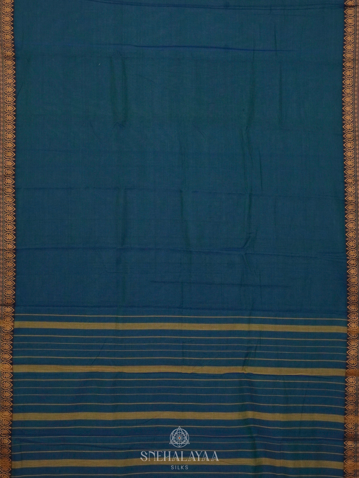 Blue Narayanpet Cotton Saree without Blouse