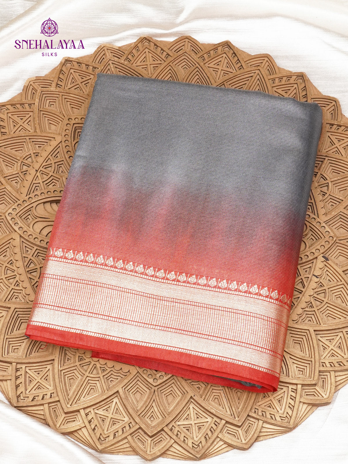 Grey Bamboo Silk Saree