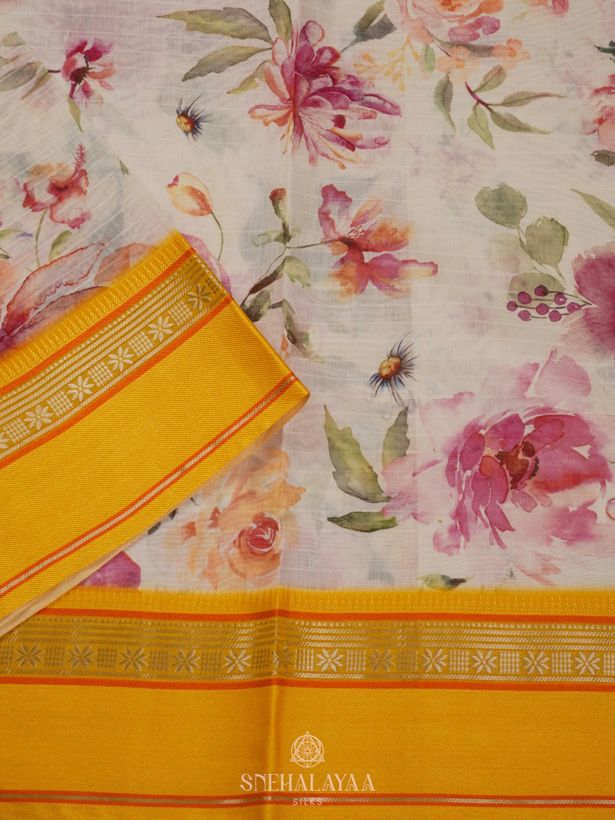 Off White Chanderi Saree