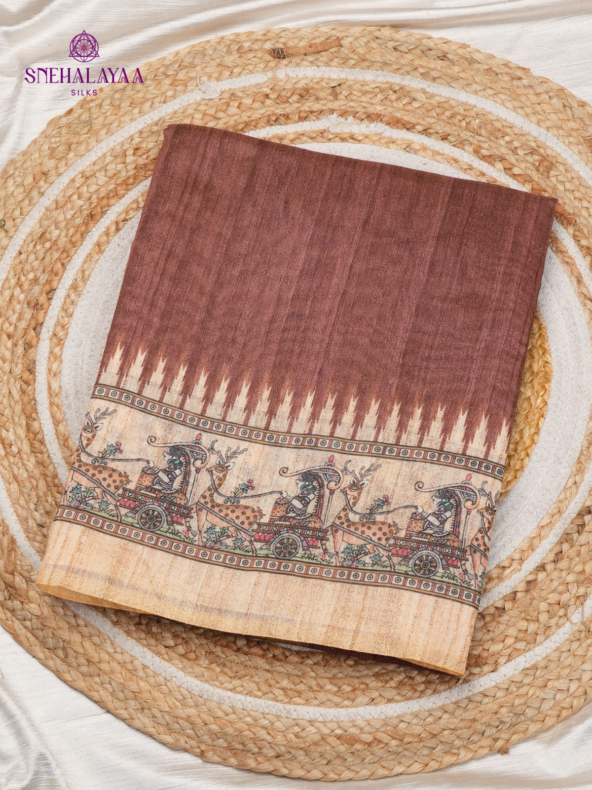 Brown Tussar Saree