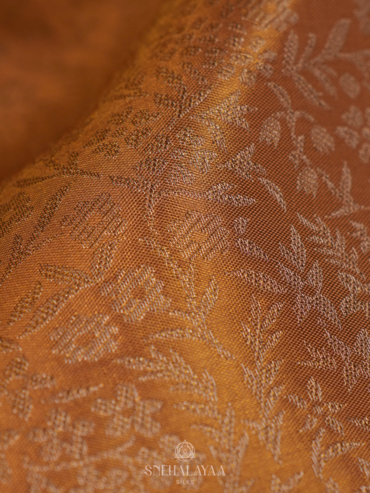 Golden Kanjivaram Silk Saree