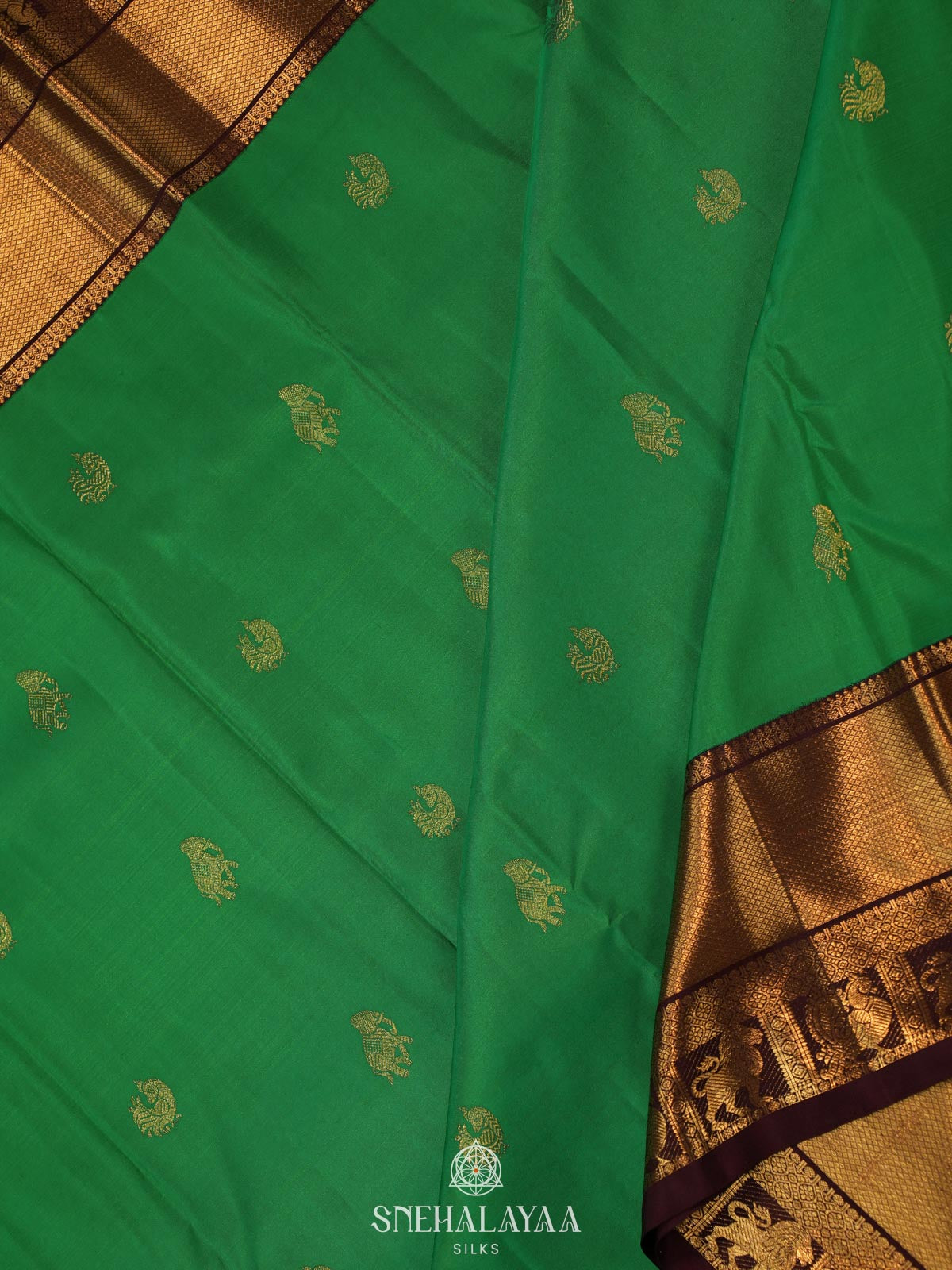 Emerald Green Kanjivaram Silk Saree