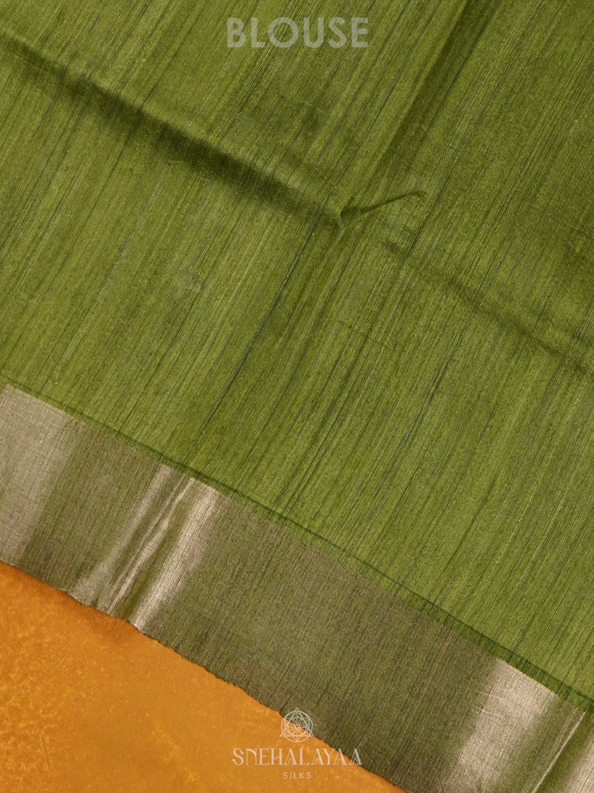 Olive Green Matka Tussar Saree
