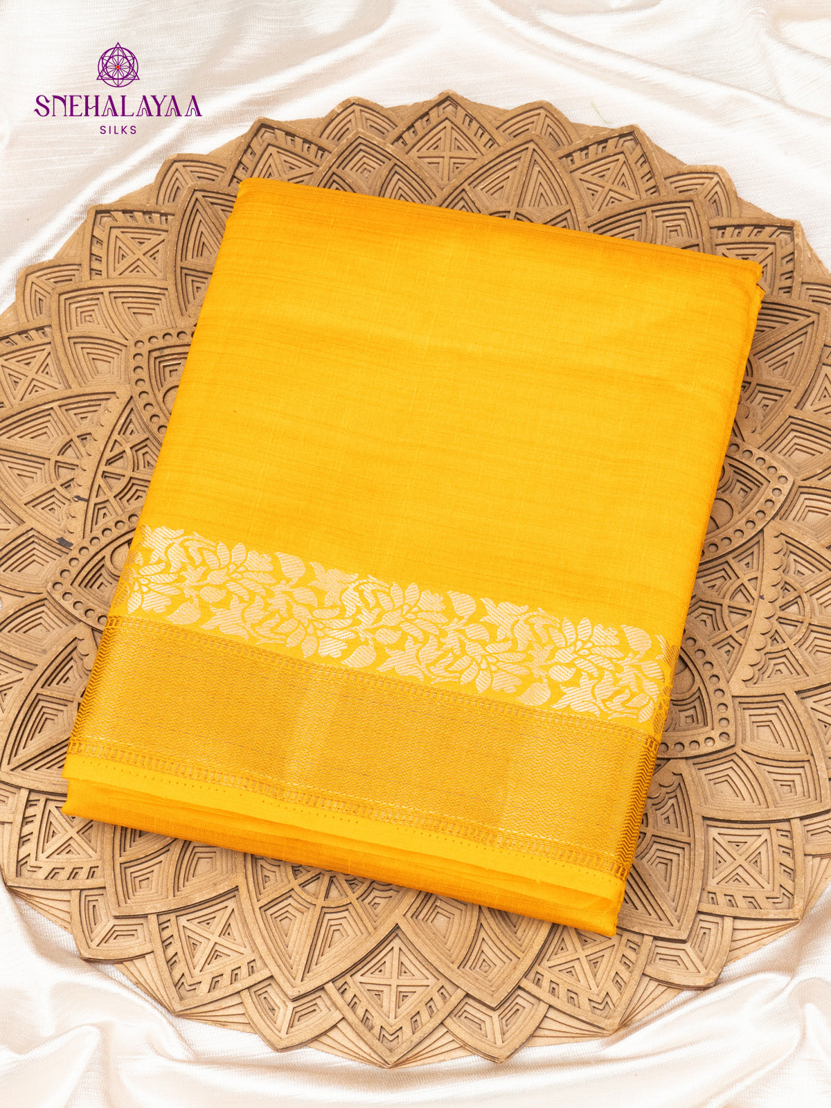 Yellow Raw Silk Saree