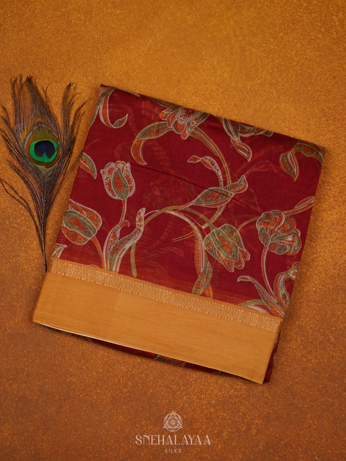Red Chanderi Saree