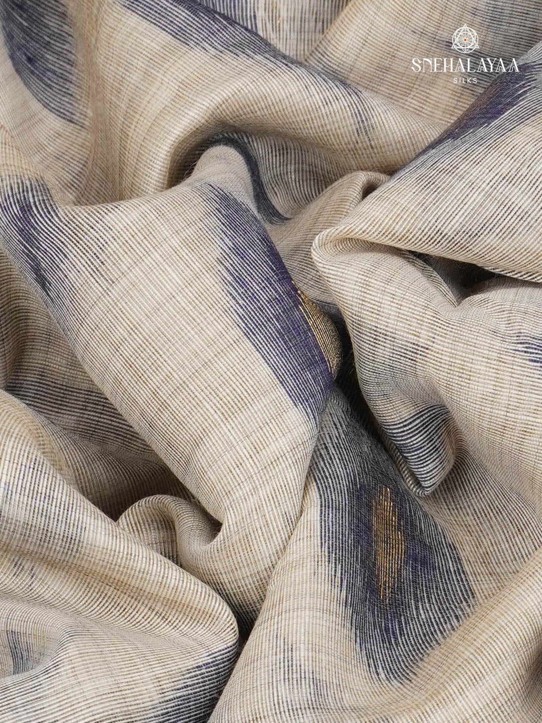 Off White Munga Cotton Saree