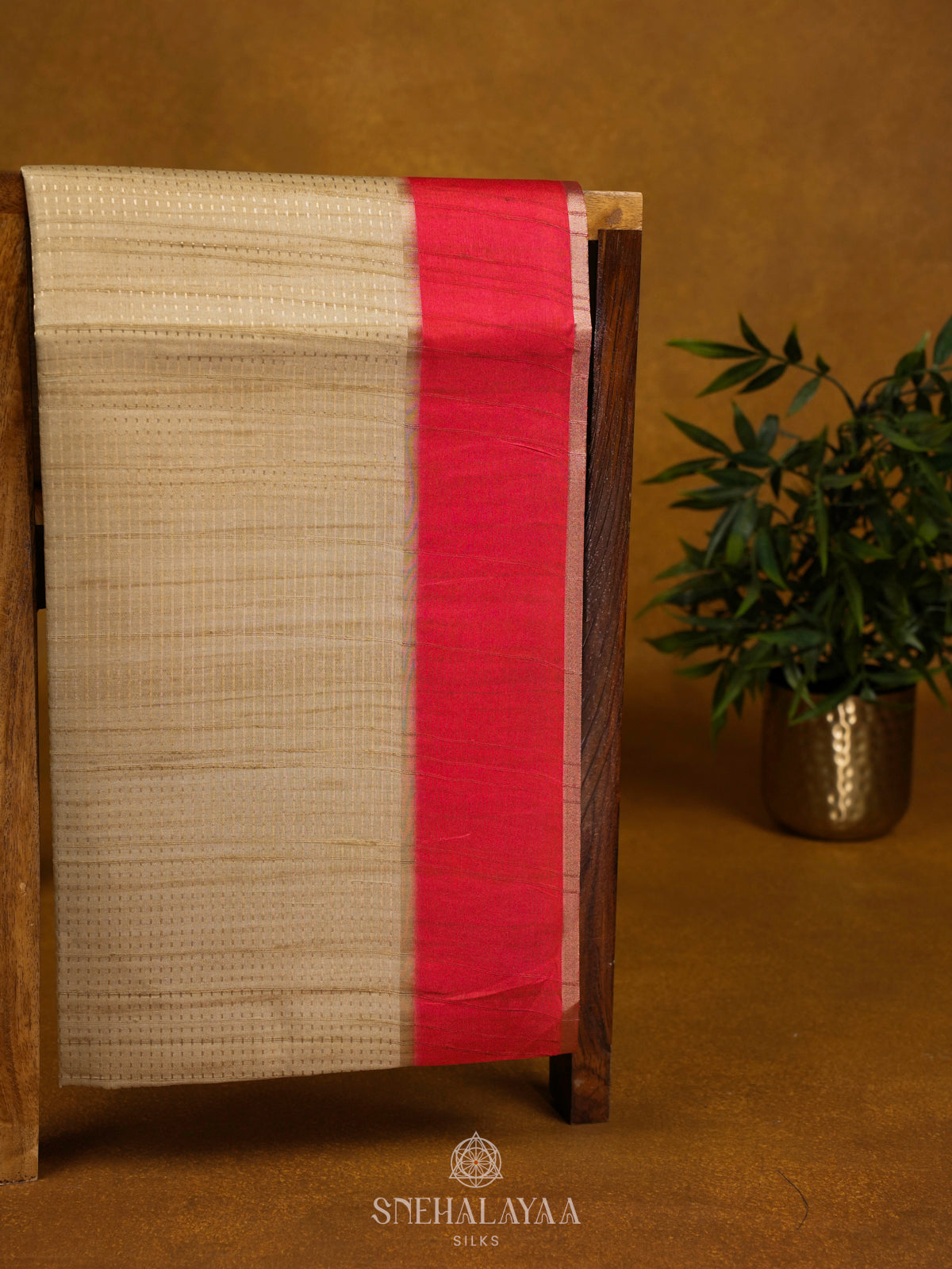 Cream Tussar Saree