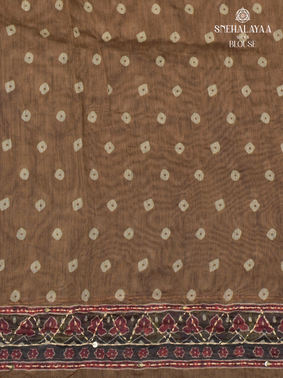 Olive Green Linen Embroidery Saree