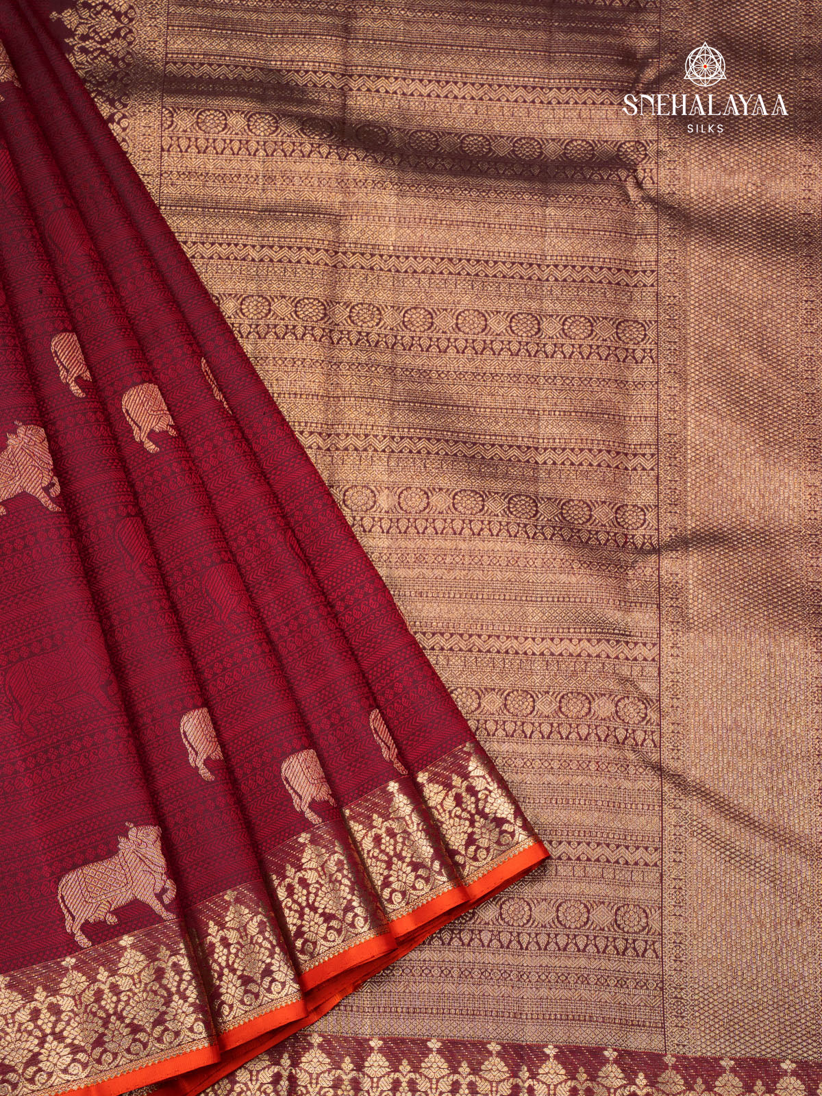 Maroon Kanjivaram Silk Saree