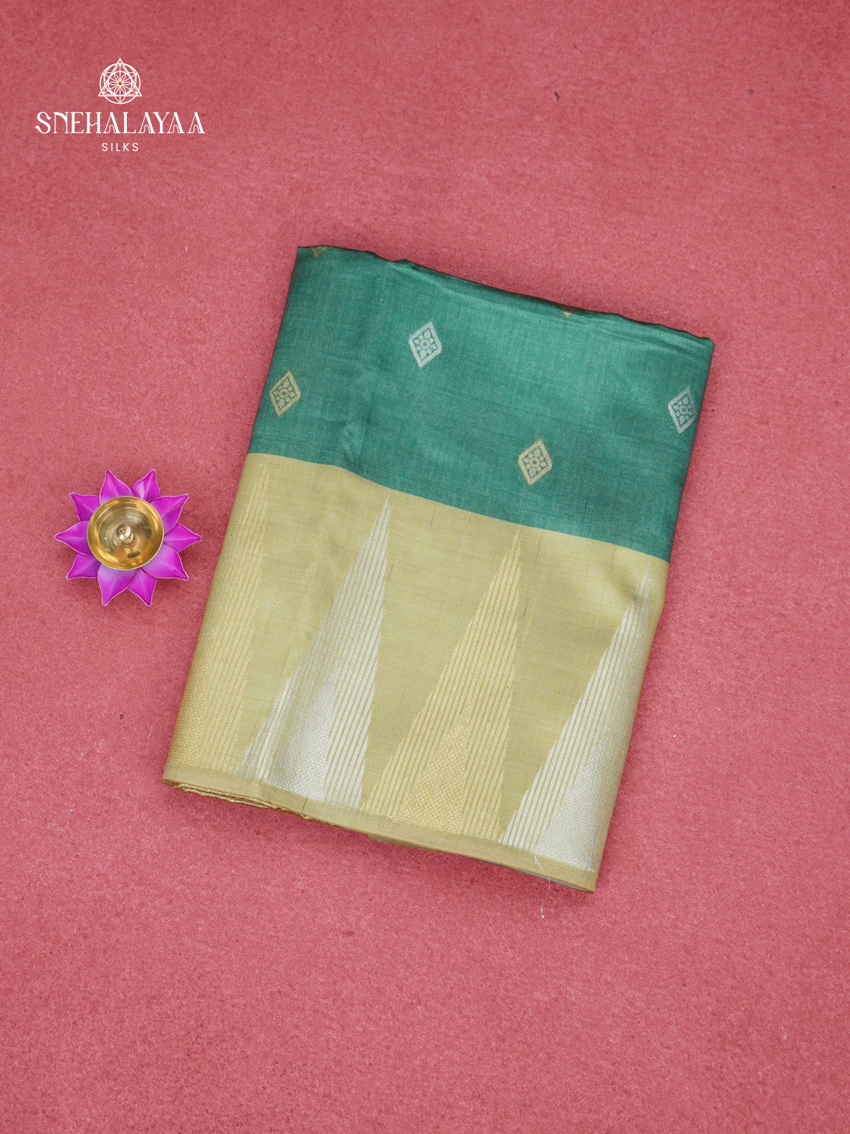 Emerald Green Jute Saree
