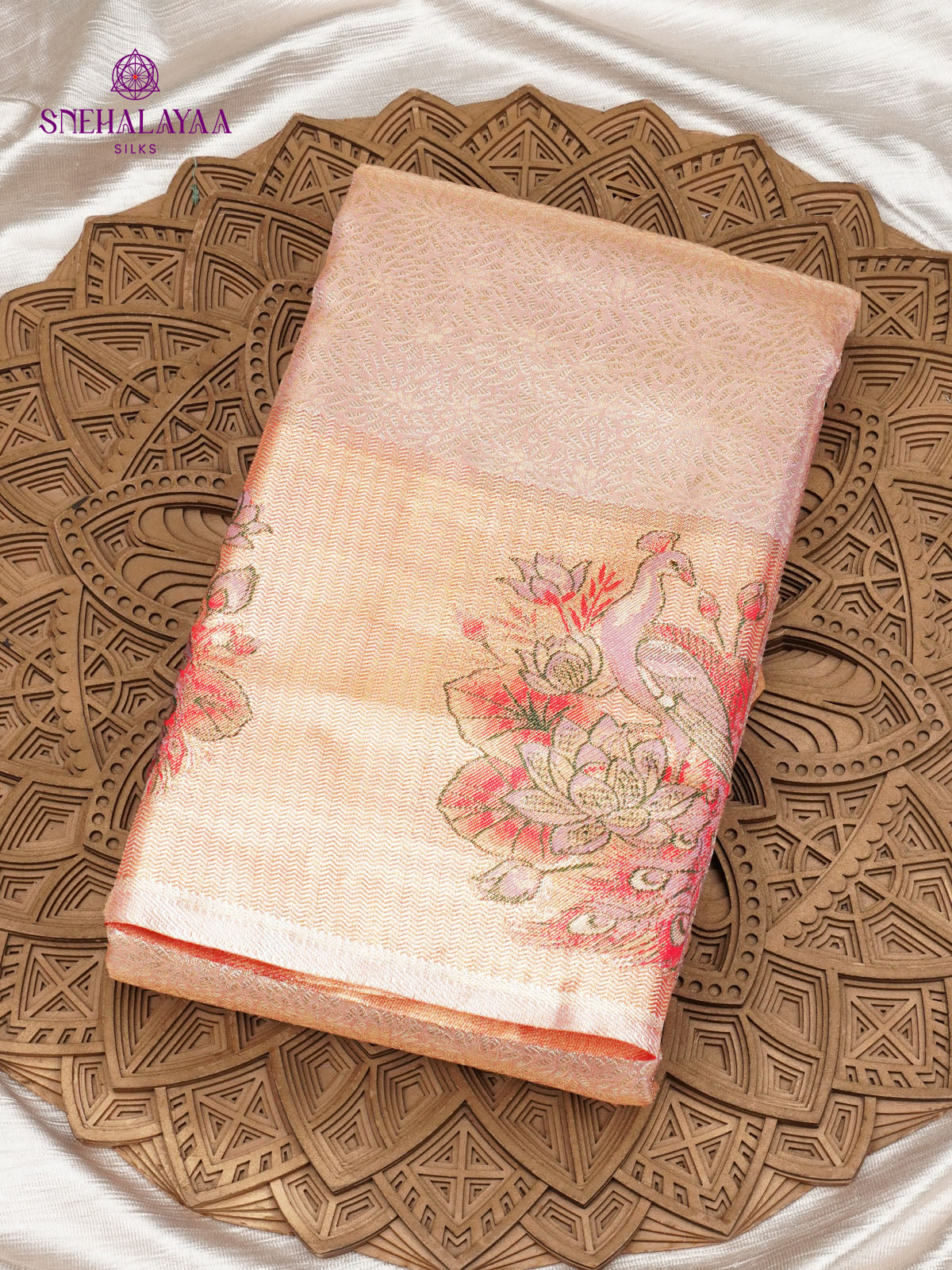 Cream Art Silk Saree
