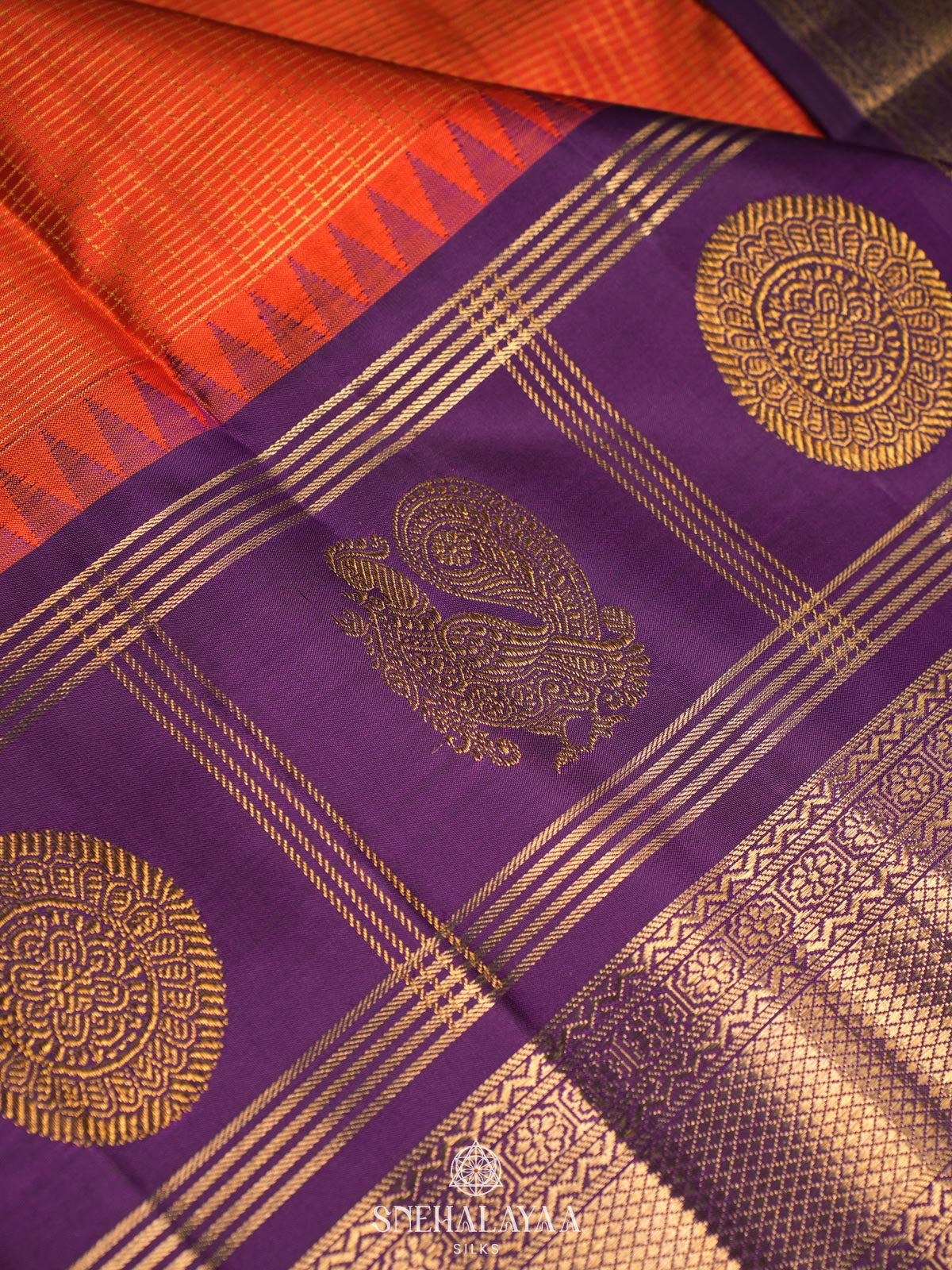 Orange Kanjivaram Silk Saree