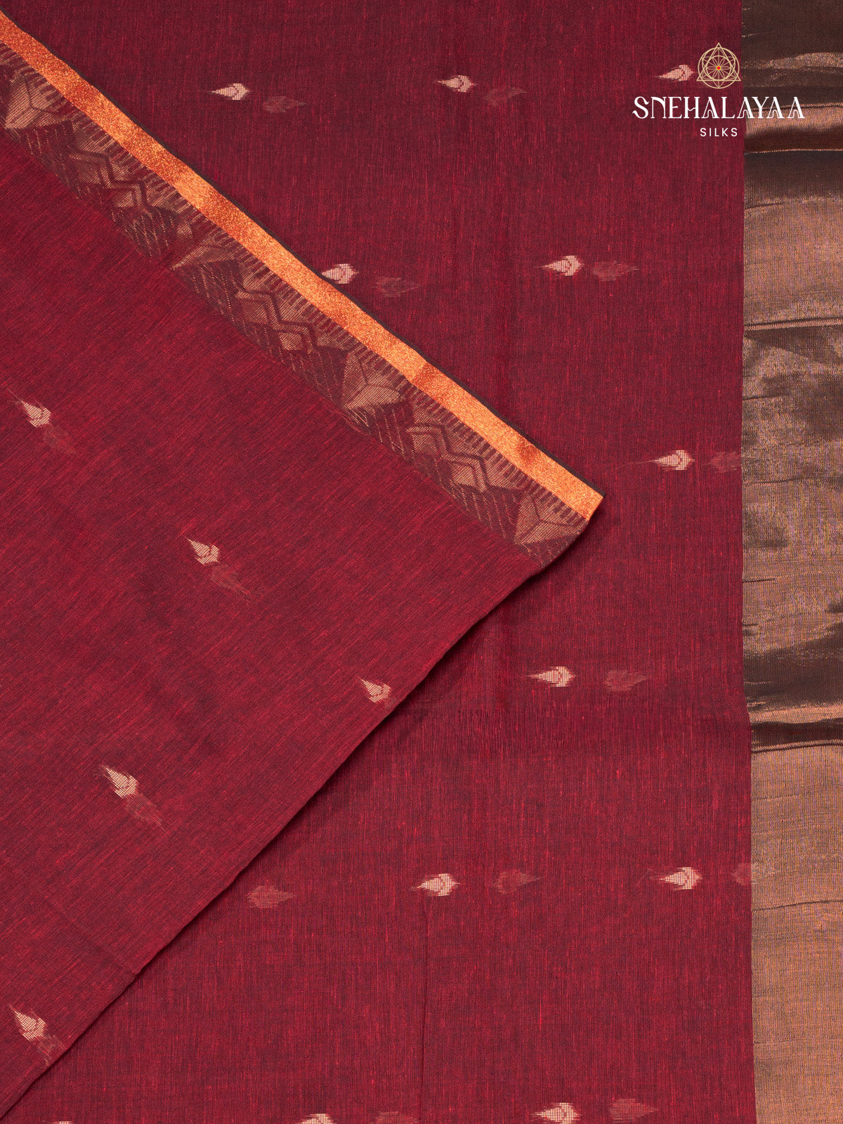 Maroon Sambalpuri Cotton Saree