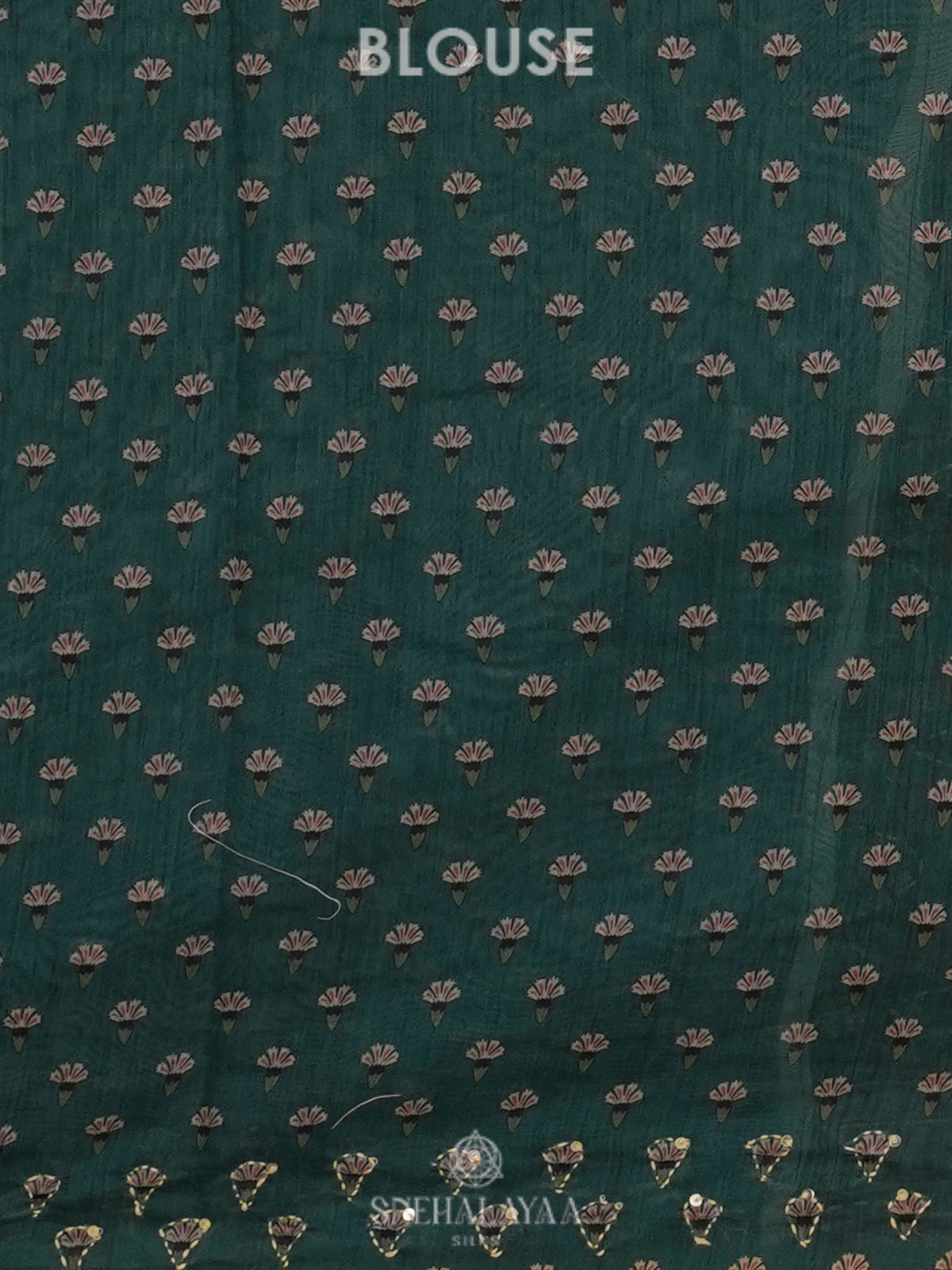 Forest Green Linen Embroidery Saree