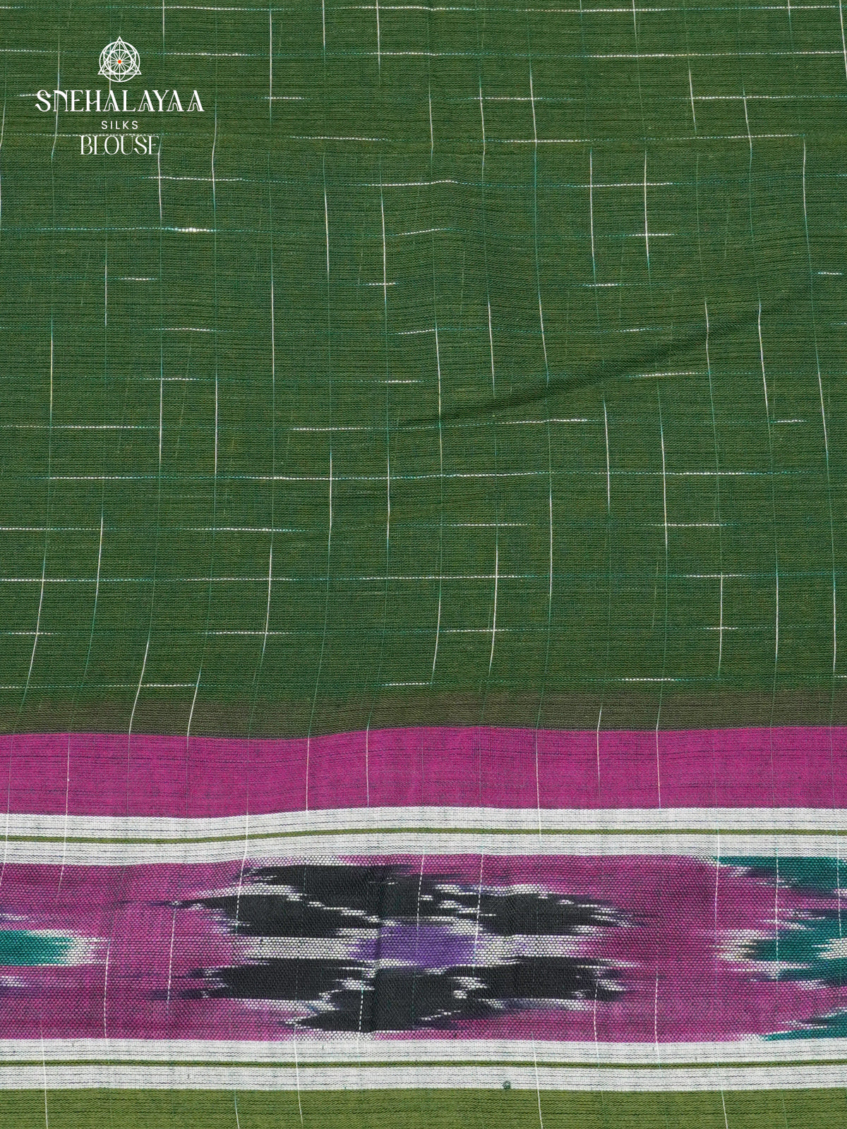 Forest Green Sambalpuri Cotton Saree