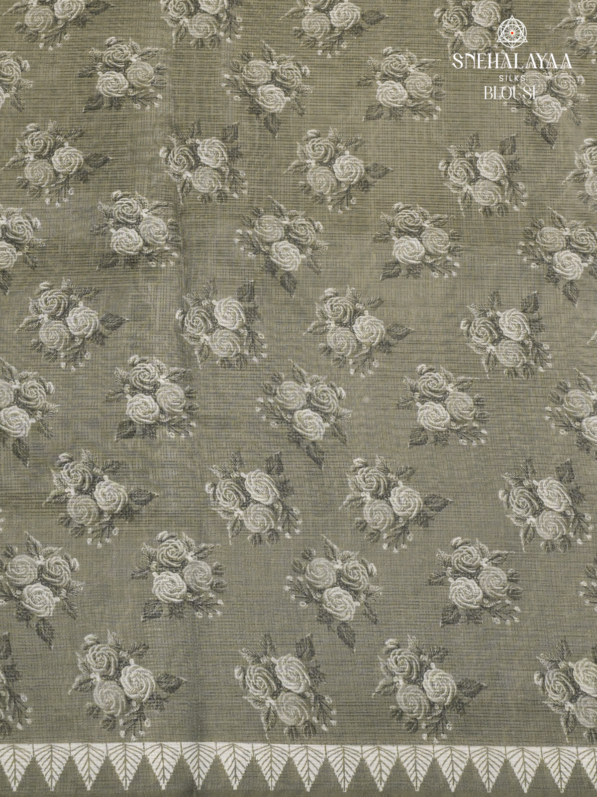 Grey Kota Embroidery Saree