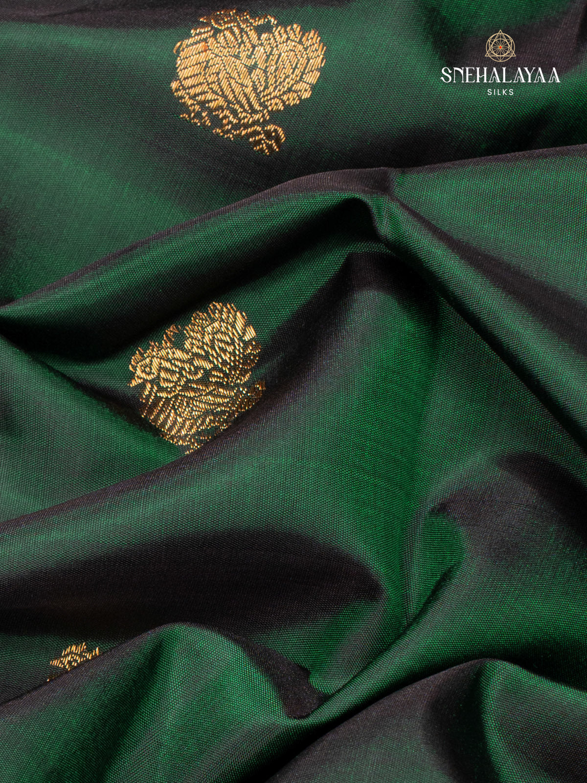Bottle Green Kanjivaram Silk Saree