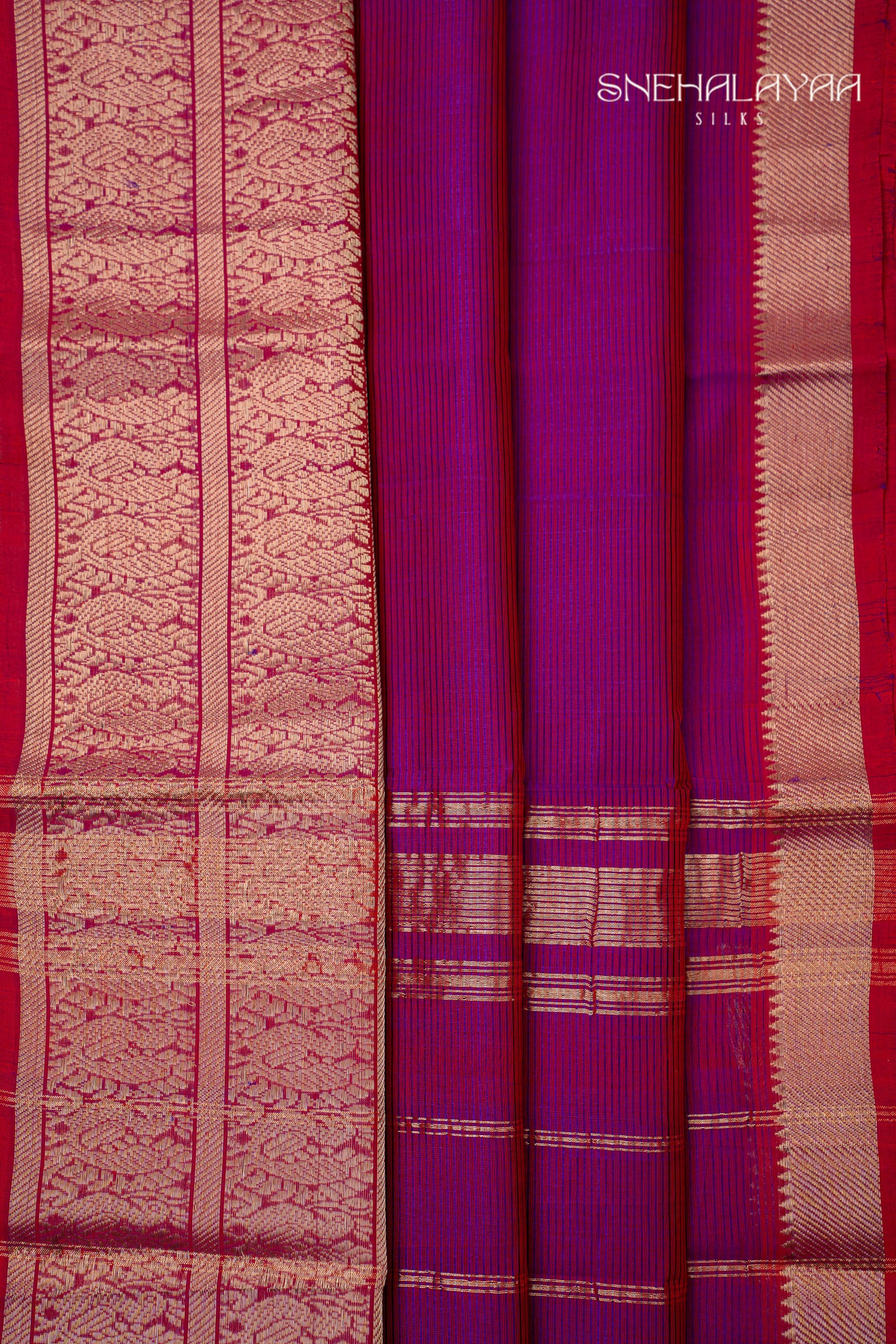 Purple Mangalgiri Silk Saree