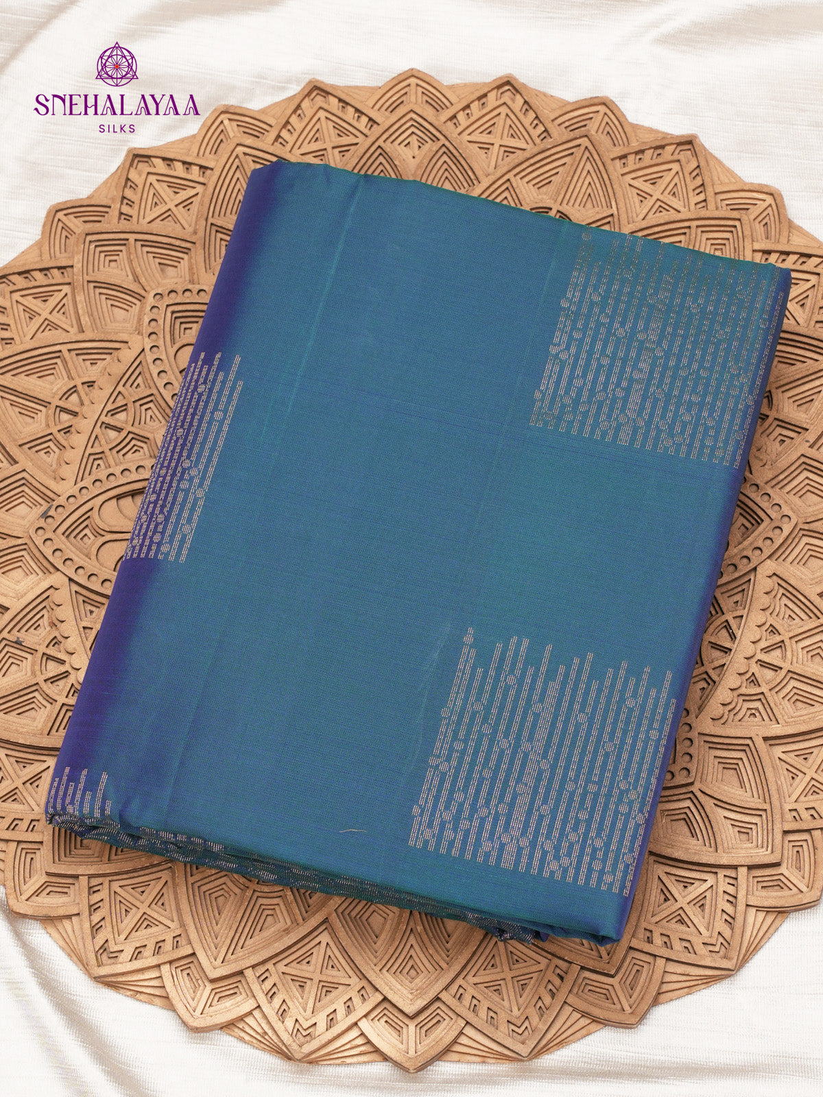 Peacock Blue Kanjivaram Silk Saree