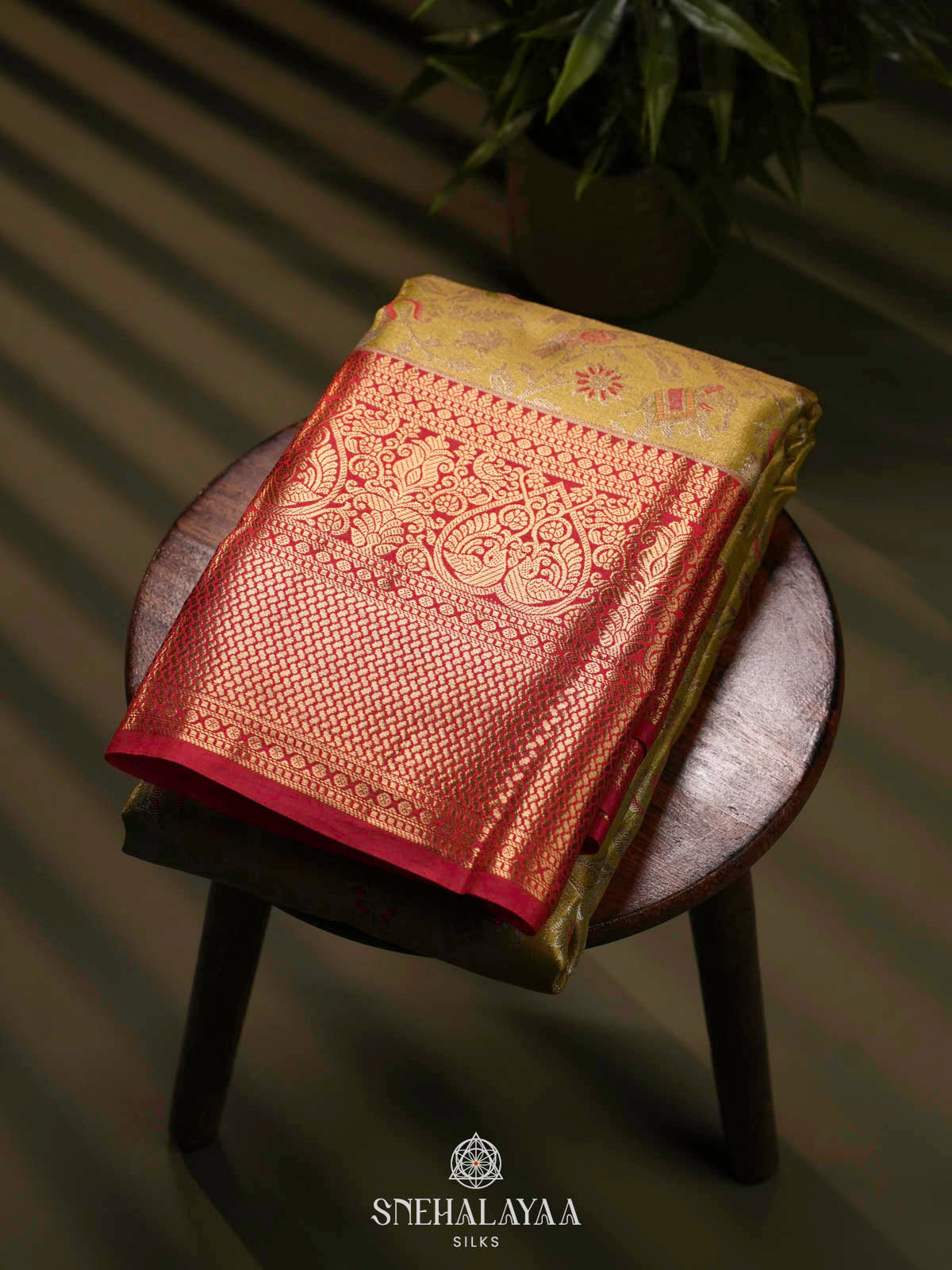 Yellow Art Silk Saree