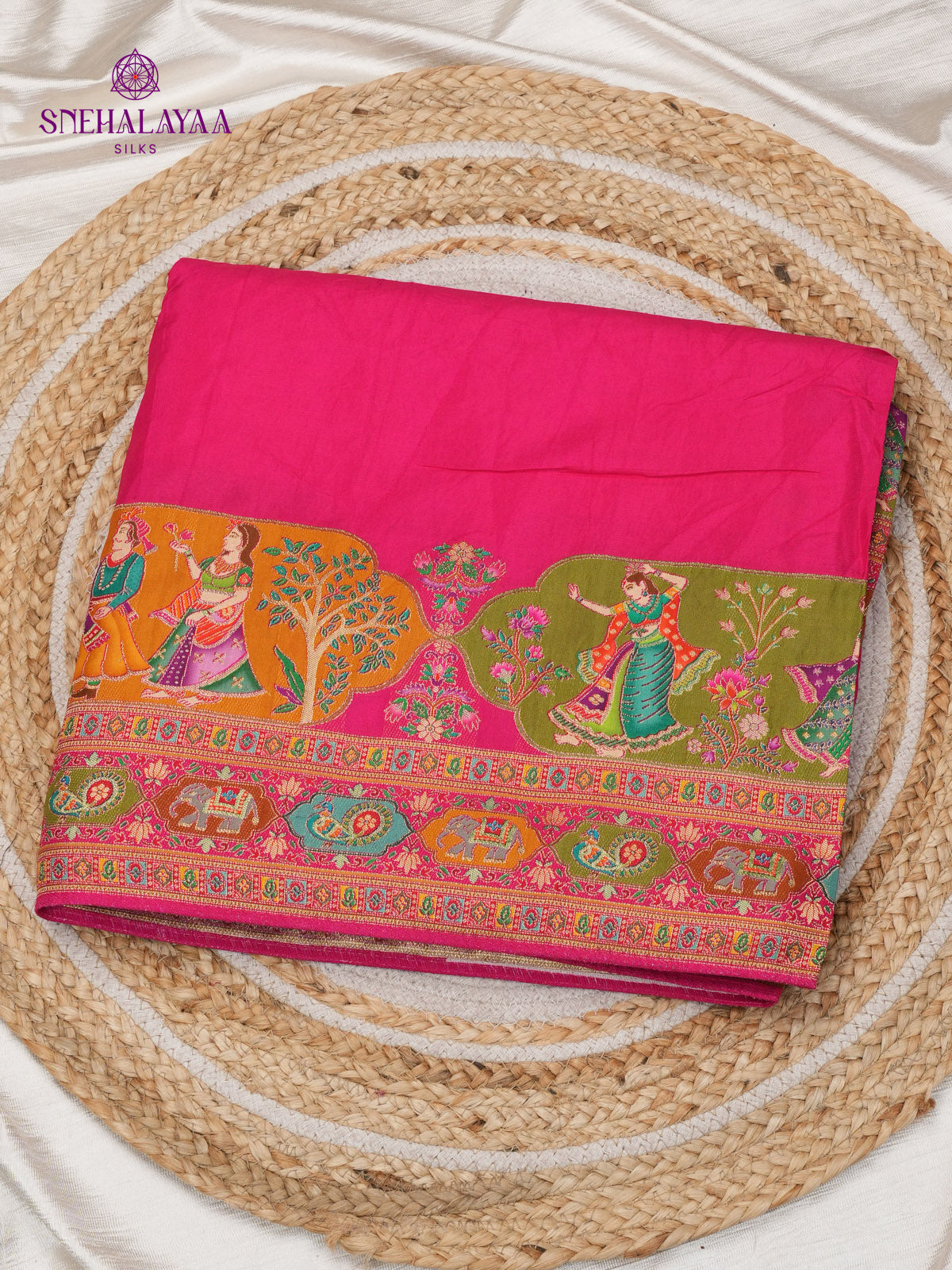 Rani Pink Banaras Silk Saree