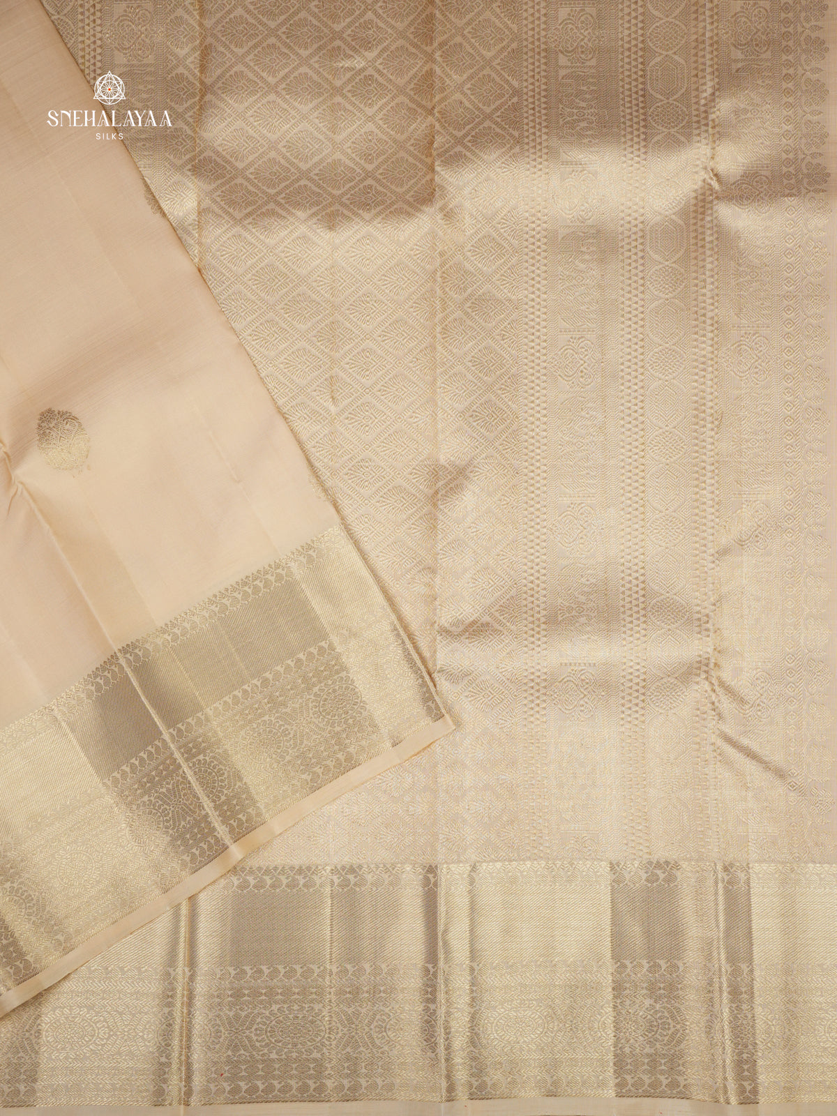 Beige Kanjivaram Silk Saree