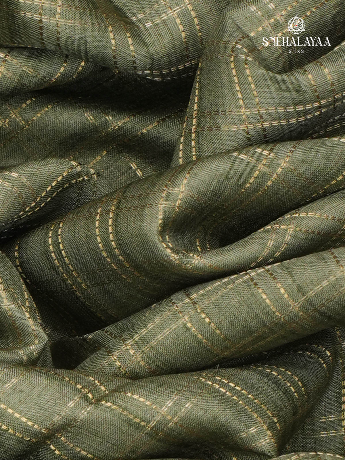 Pastel Green Printed Tussar Saree