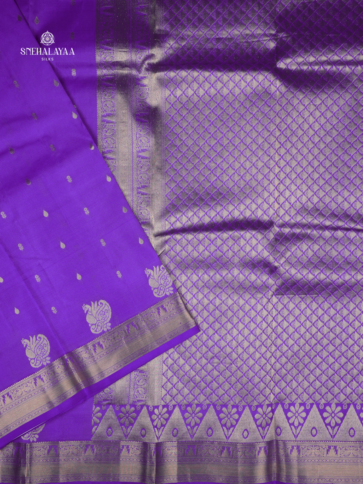 Violet Kanjivaram Silk Saree
