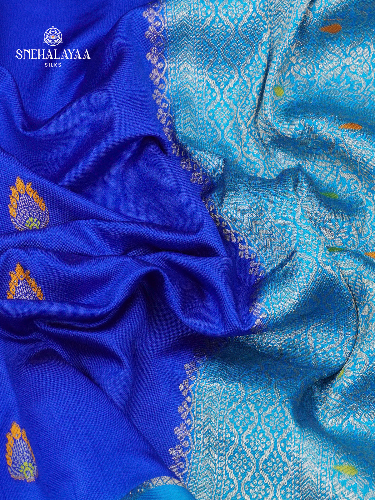 Royal Blue Banaras Dola Silk Saree