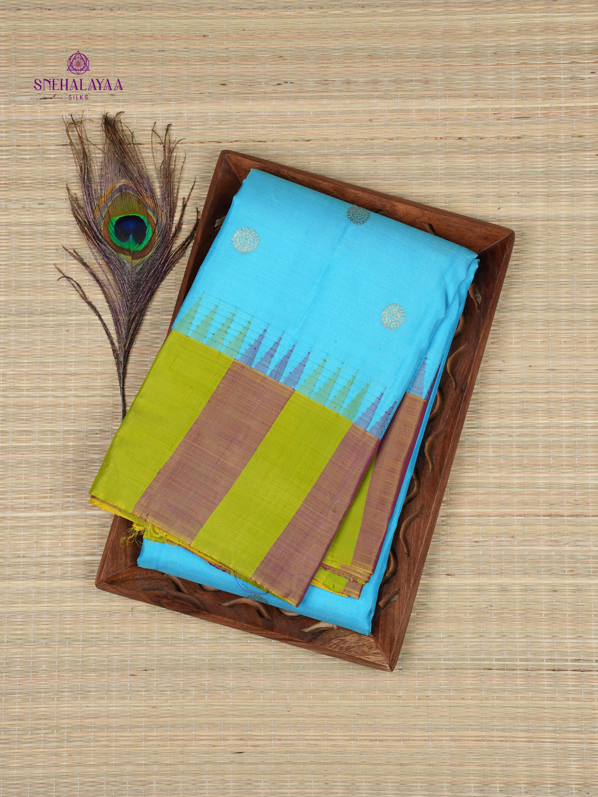 Sky Blue Kanjivaram Silk Saree