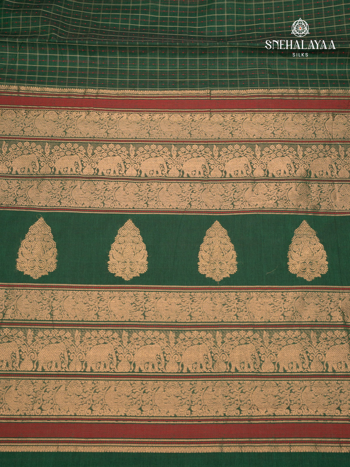 Green Pure Kanchi Cotton Saree