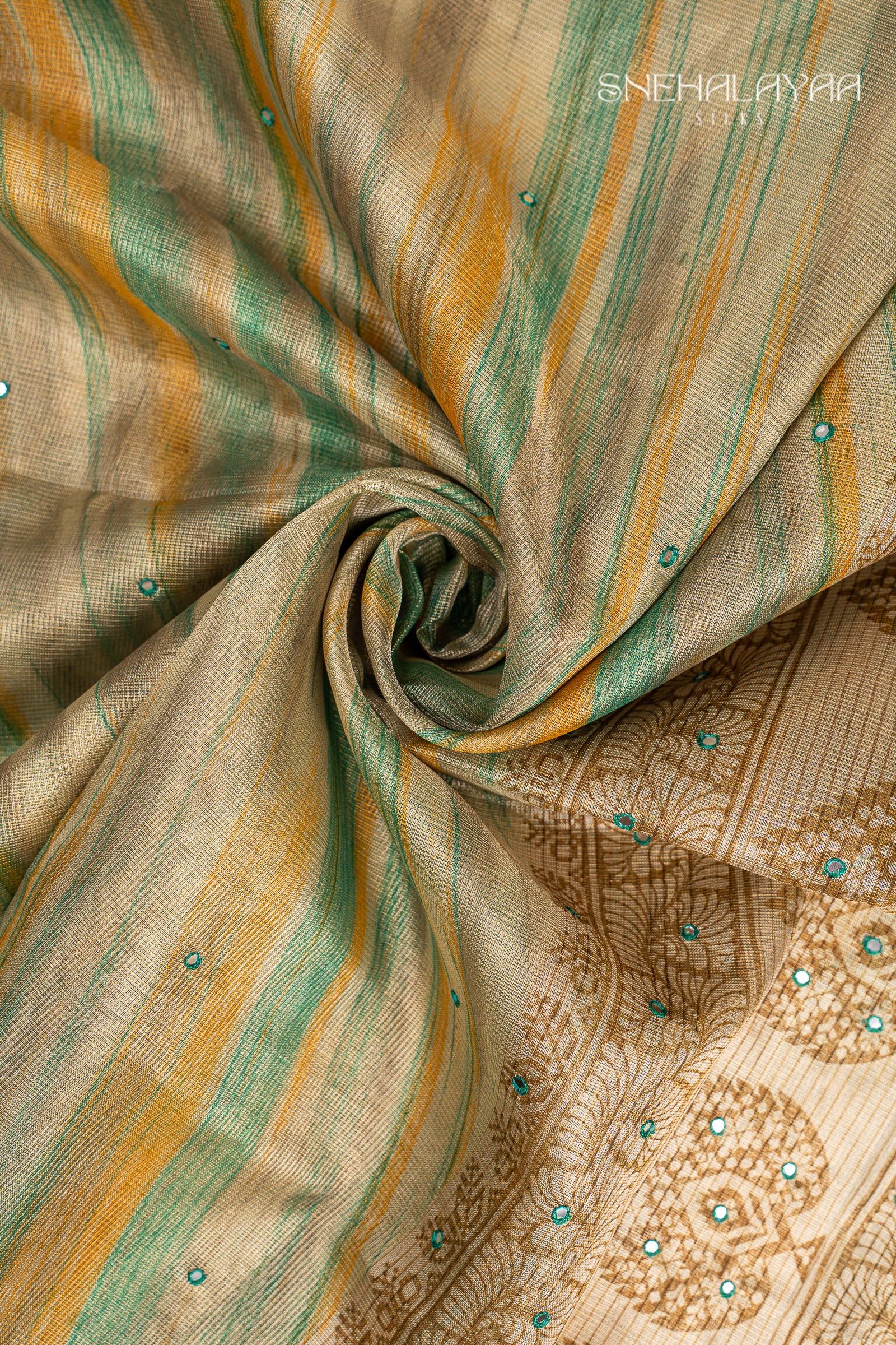 Beige Tissue Kota Saree