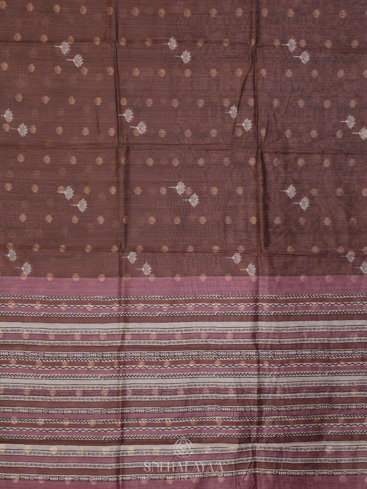 Brown Munga Tussar Saree