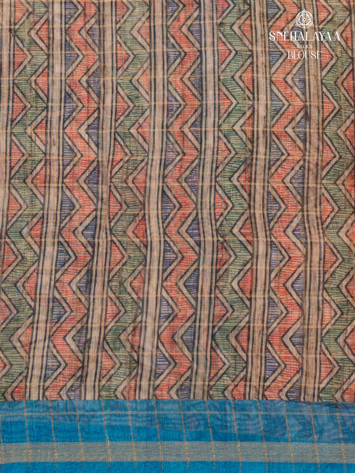 Blue Madhubani Saree