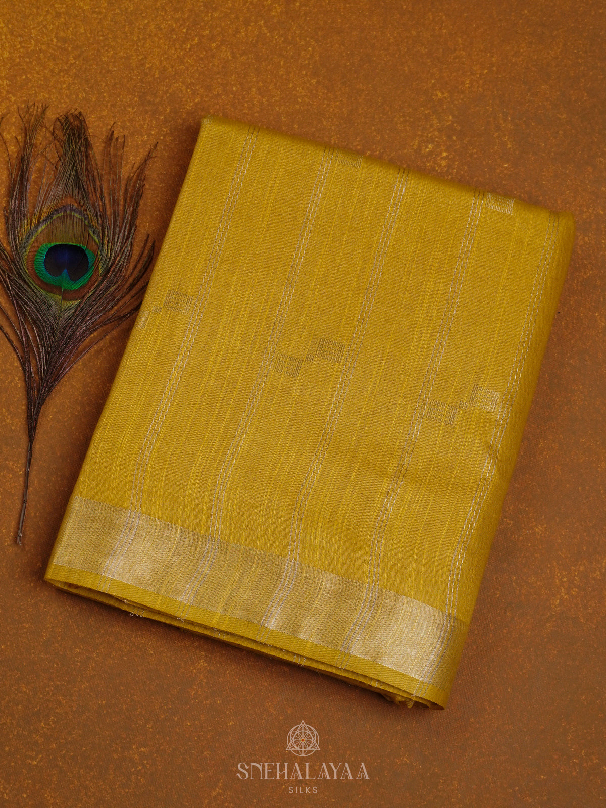 Yellow Bamboo Silk Saree