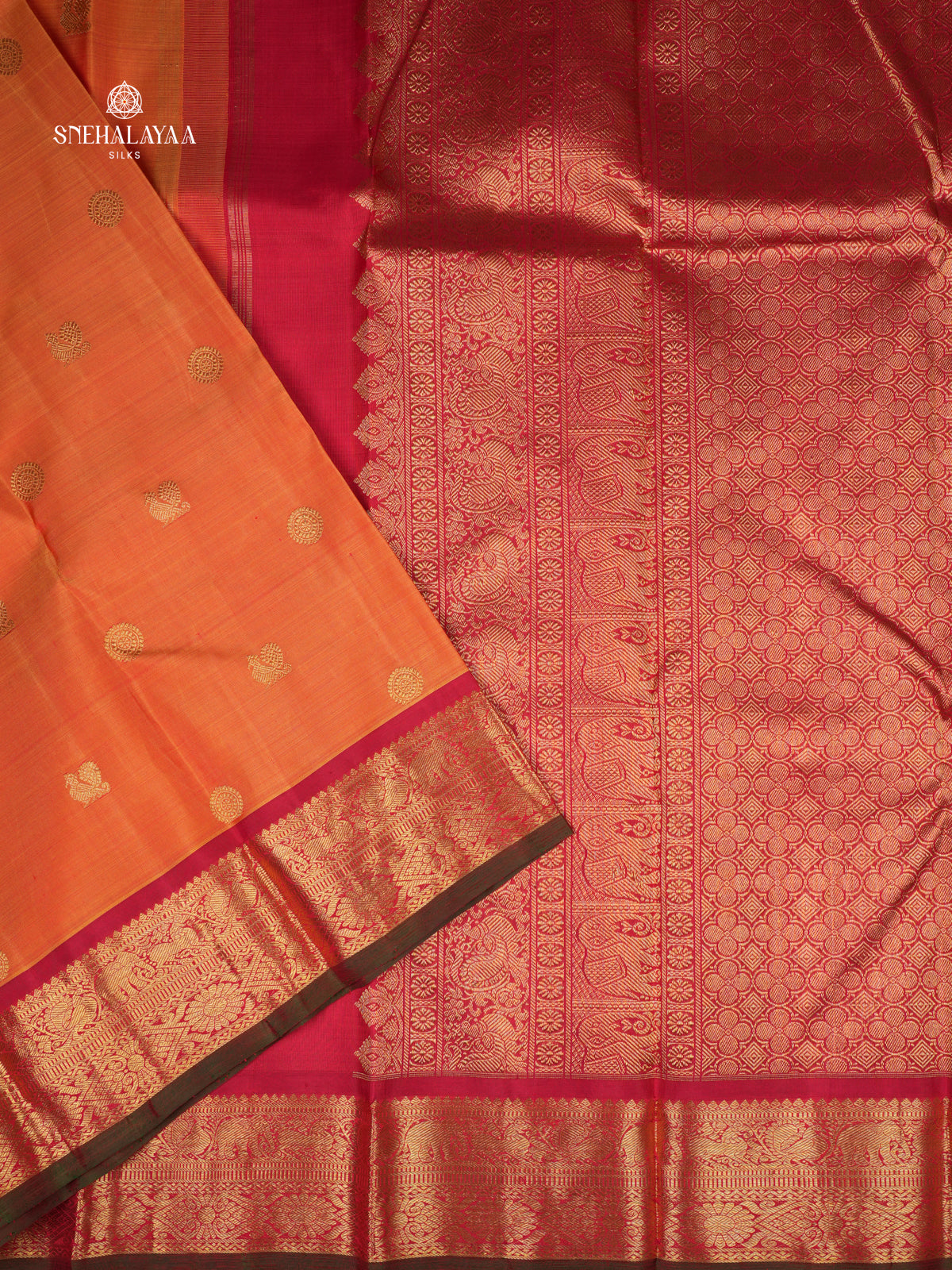 Orange Kanjivaram Silk Saree