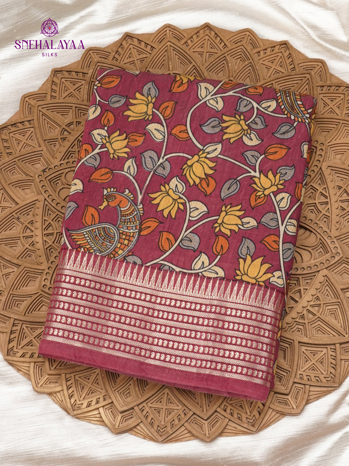 Magenta Chanderi Saree